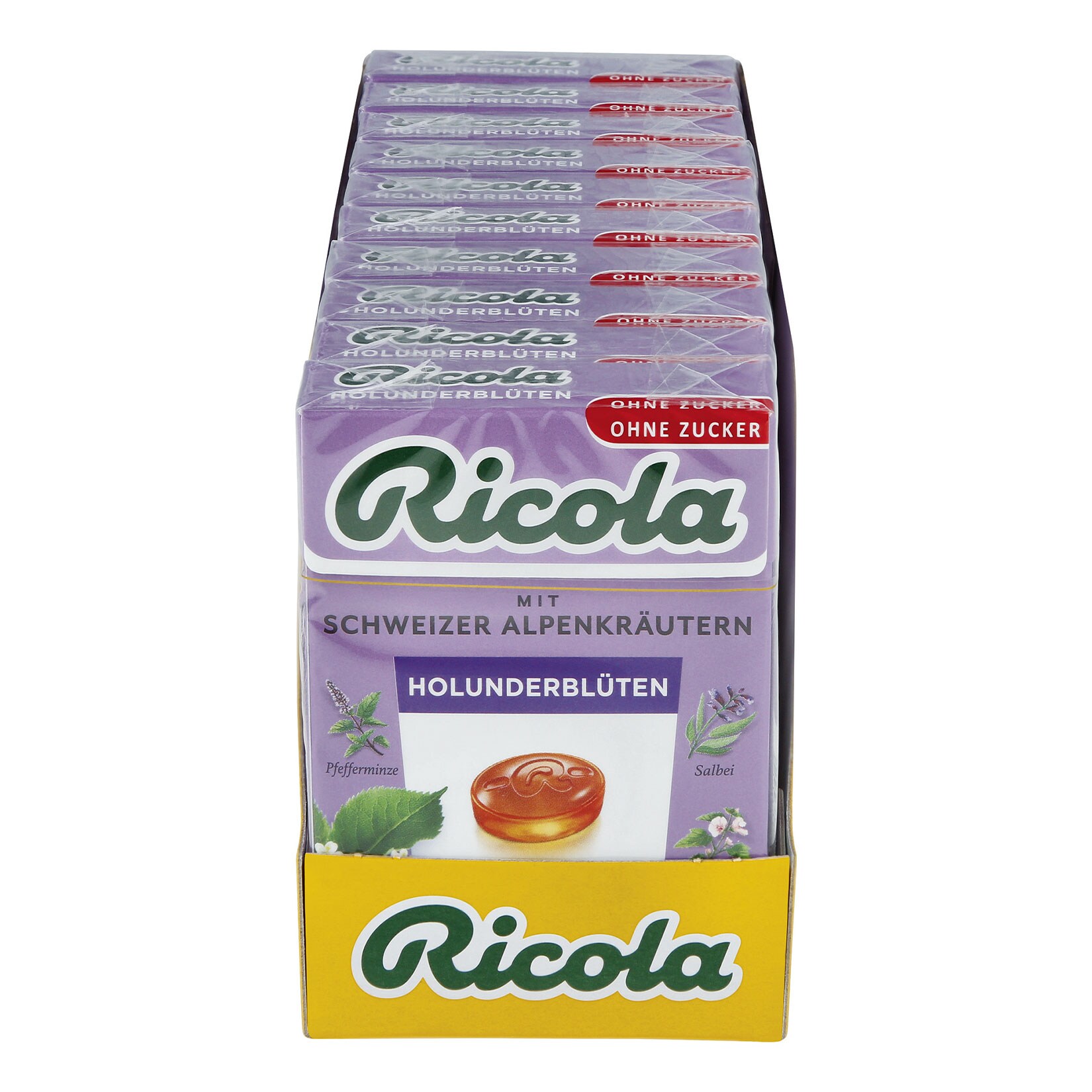 Ricola Holunderblüten Bonbons 50 g, 10er Pack | 07610700946473