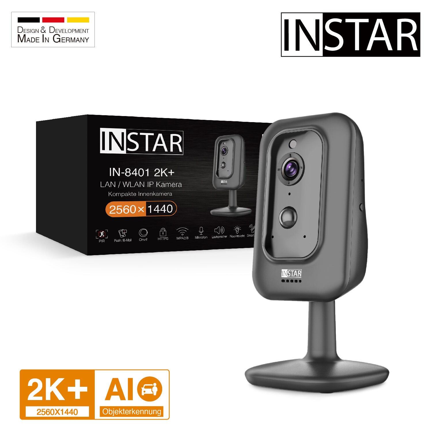 INSTAR IN-8401 2K+ Überwachungskamera Schwarz