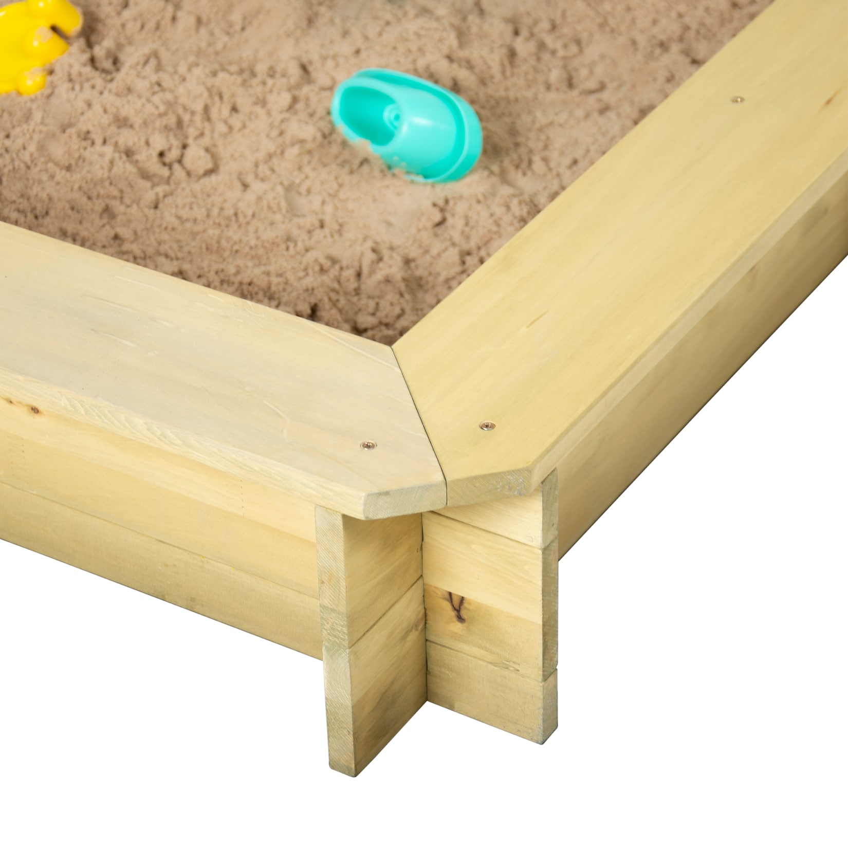 TP Toys Holz Sandkasten mit Sonnendach   natur