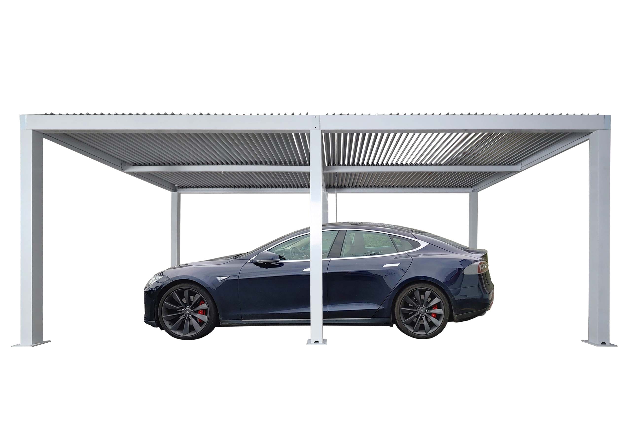 Carport MCW-L46, Auto&uuml;berdachung Garage Unterstand, 11cm-Aluminium-Gestell, Regenrinne sturmfest, 3x6m ~ wei&szlig; - Bild 1