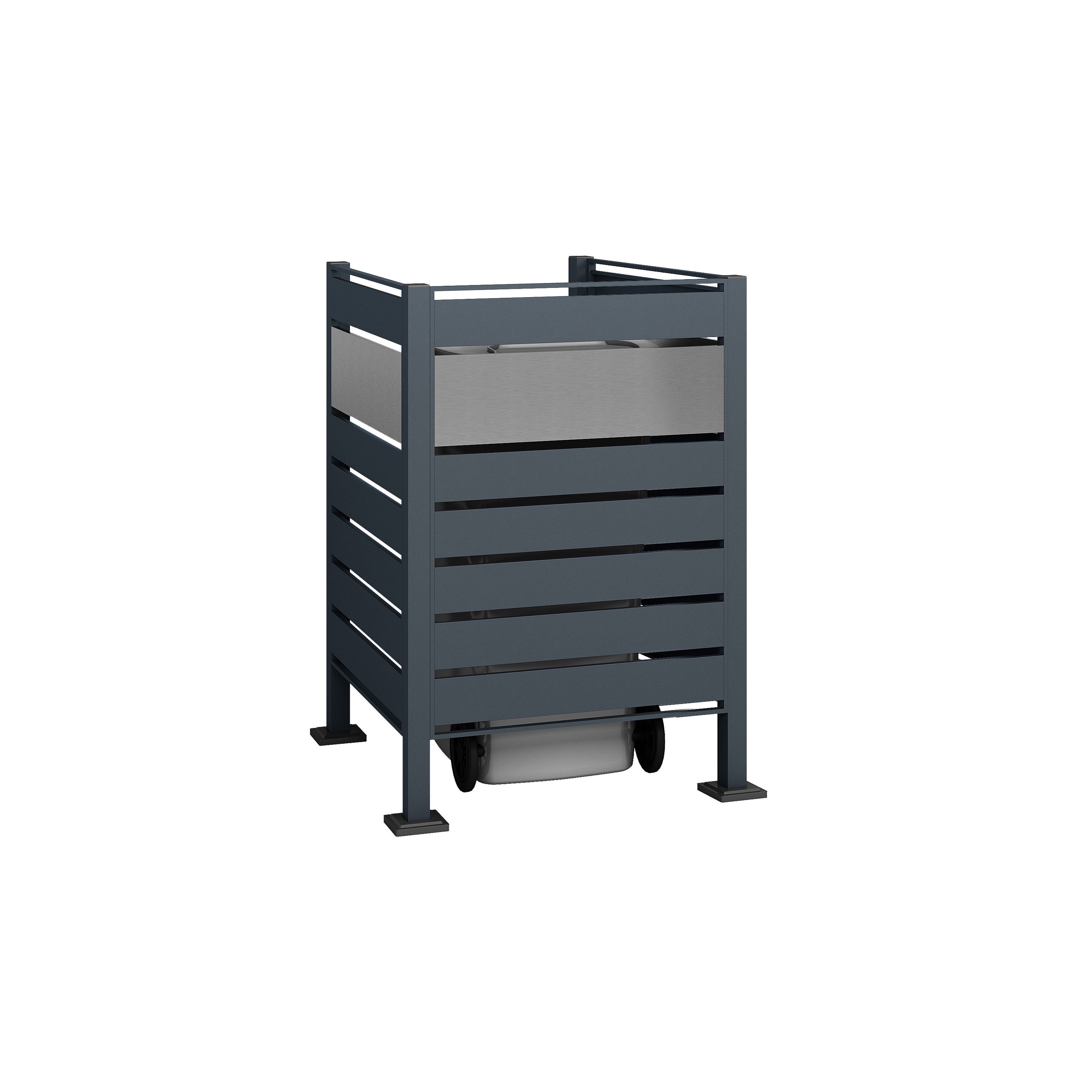 Westmann Metall M&uuml;lltonnenverkleidung Planum 120cm  - versch. Ausf&uuml;hrungen - Bild 1