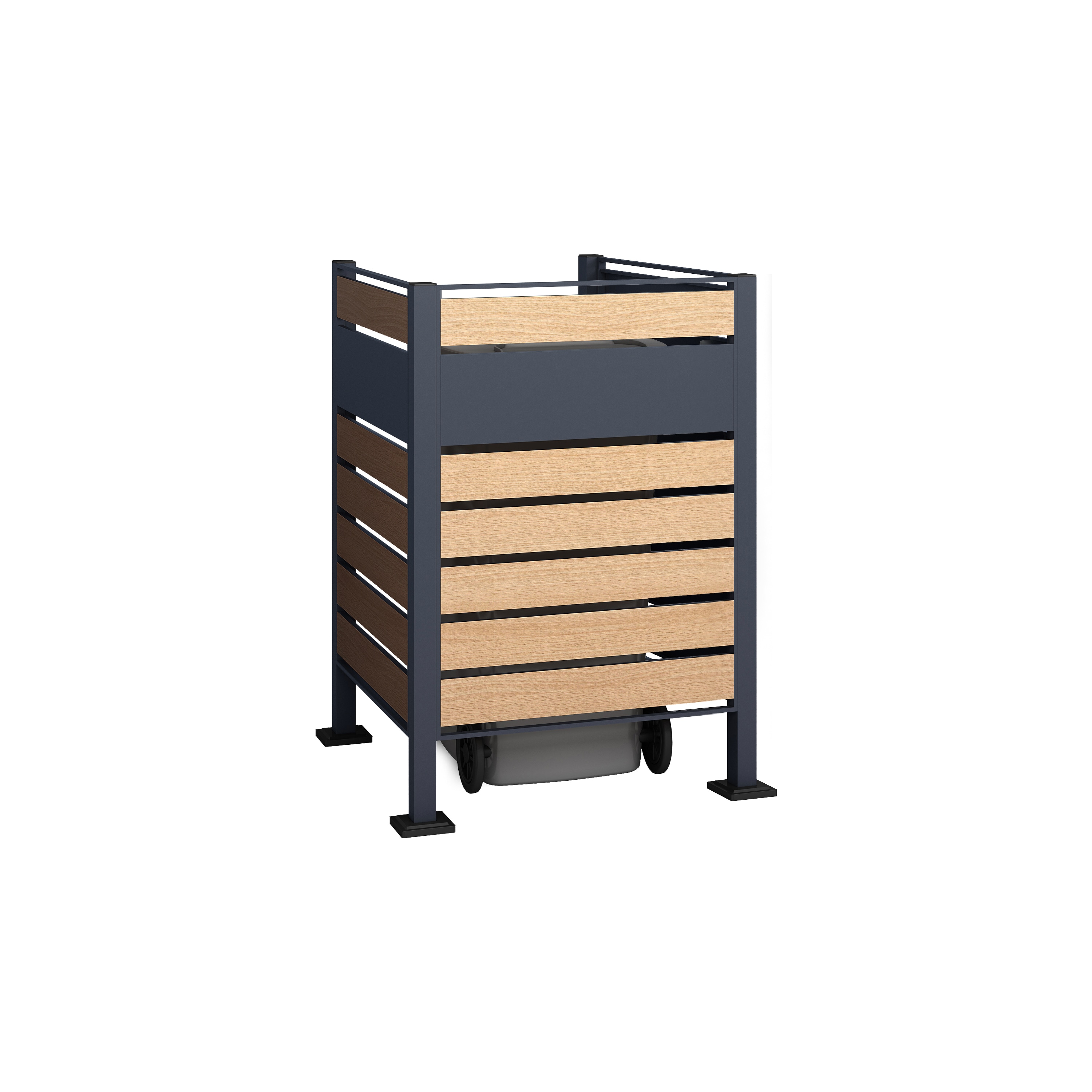 Westmann Metall M&uuml;lltonnenverkleidung Planum 120cm  - versch. Ausf&uuml;hrungen - Bild 1