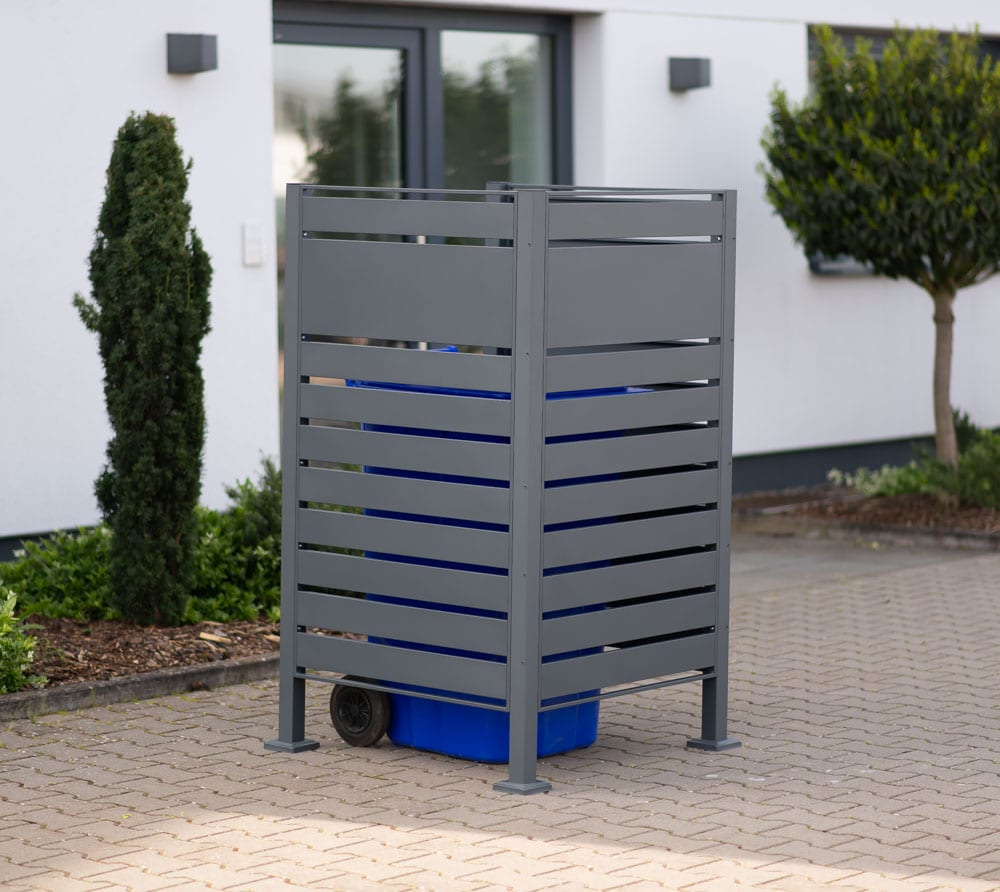 Westmann Metall M&uuml;lltonnenverkleidung Planum anthrazit 150cm - versch. Ausf&uuml;hrungen - Bild 1