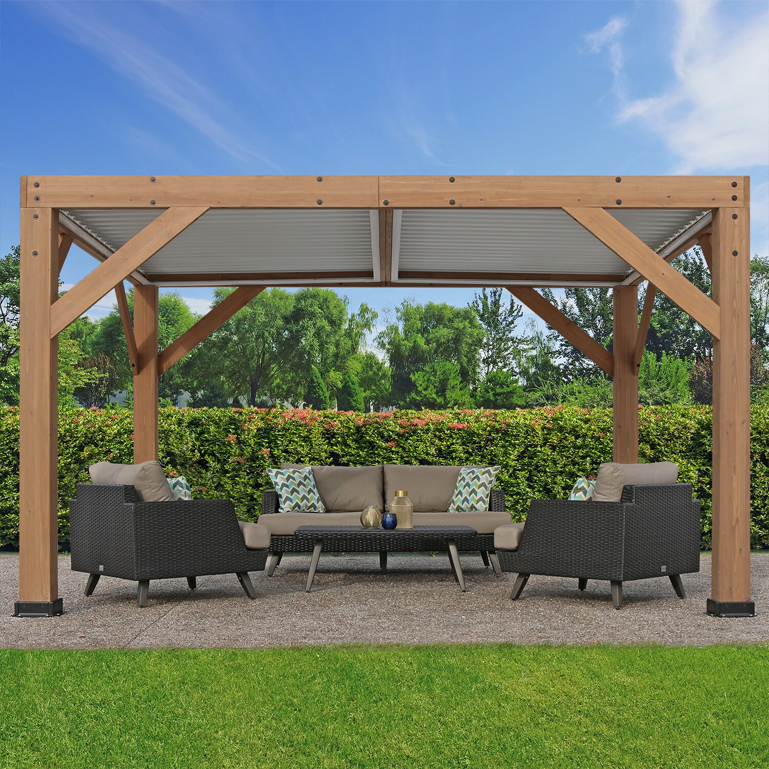 Westmann Zedernholz Pavillon mit Lamellendach Karl