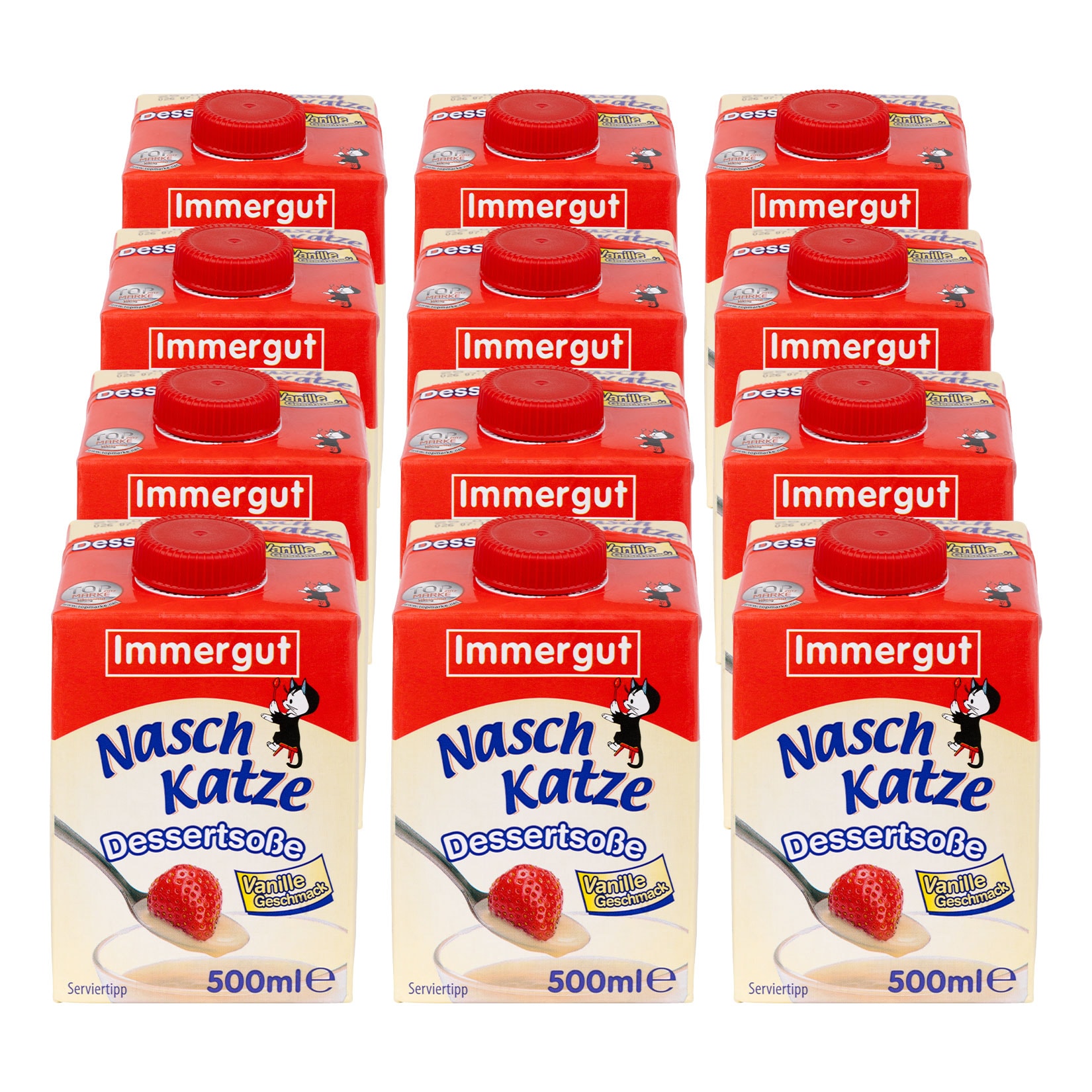 Immergut Naschkatze Dessertso&szlig;e Vanillegeschmack 500 ml, 12er Pack - Bild 1