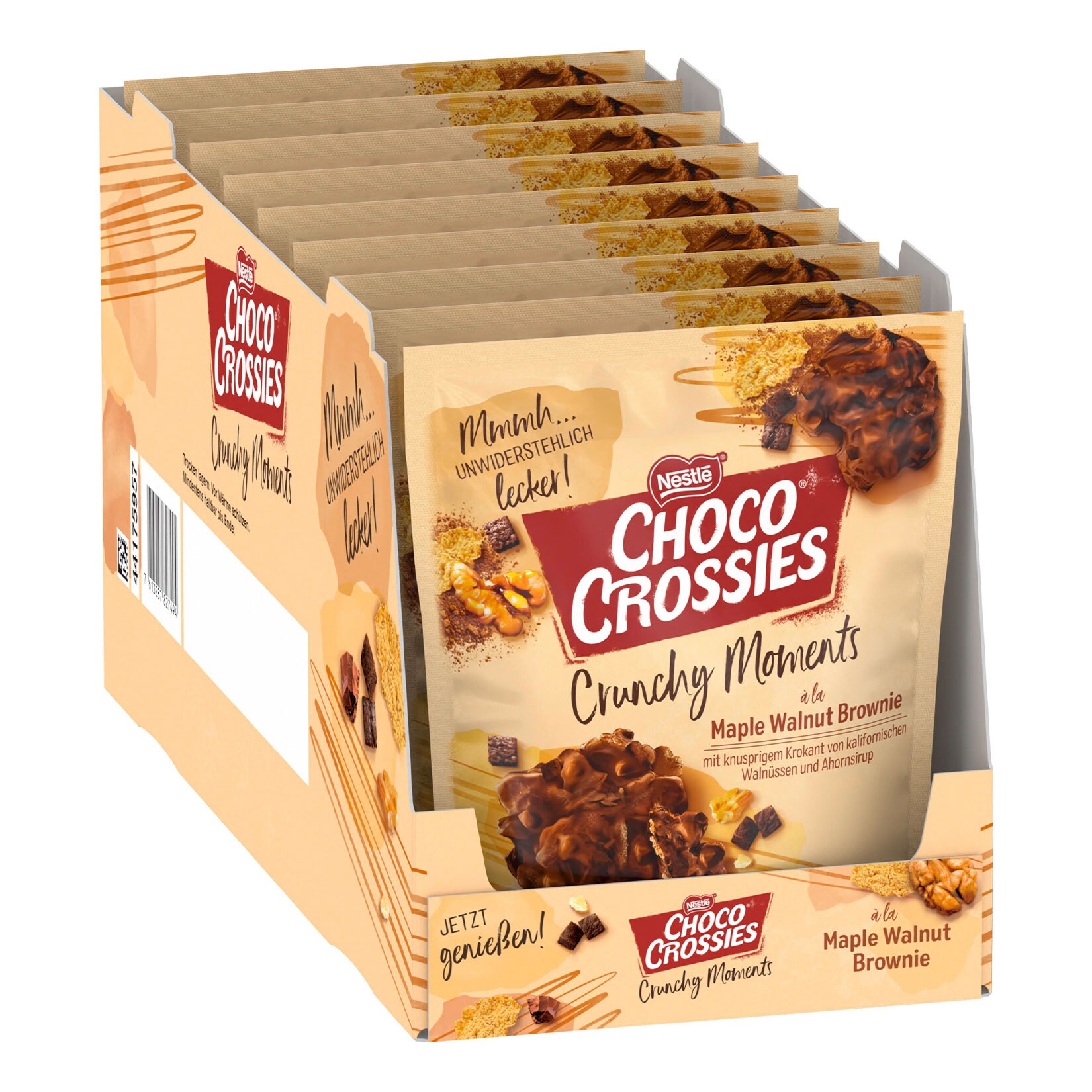 Nestl&eacute; Choco Crossies Crunchy Moments Maple Walnut Brownie 140 g, 9er Pack - Bild 1