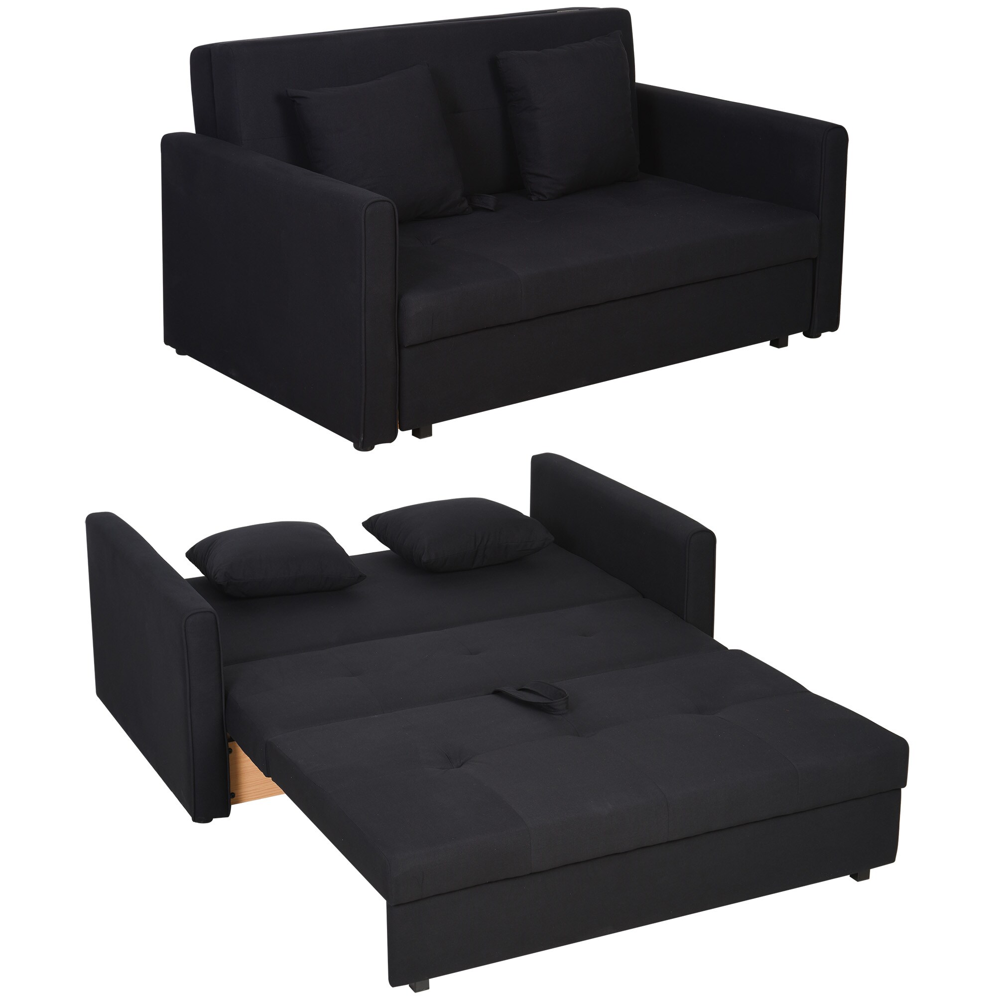 HOMCOM Schlafsofa Polycotton, Holz - Bild 1
