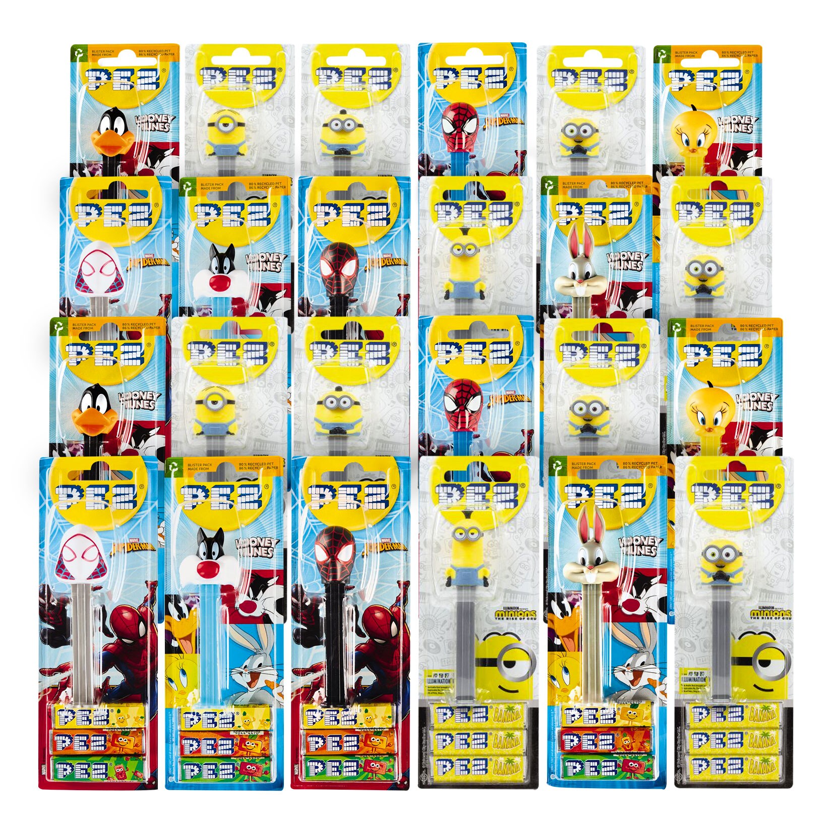 PEZ Spender 1+3 Lizenz-Mix 56 g, verschiedene Sorten, 24er Pack - Bild 1