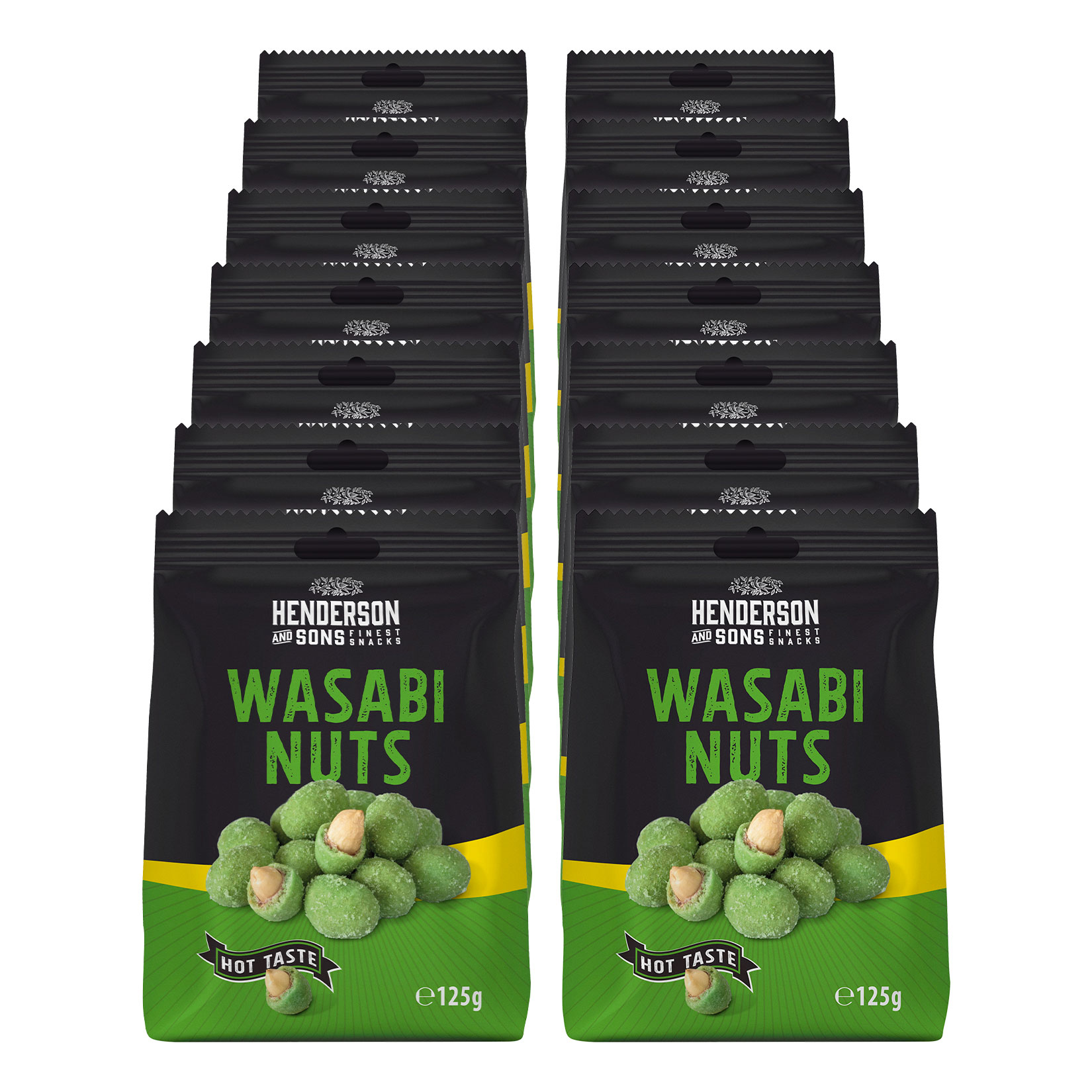 Henderson & Sons Wasabi Nuts 125 g, 14er Pack - Bild 1