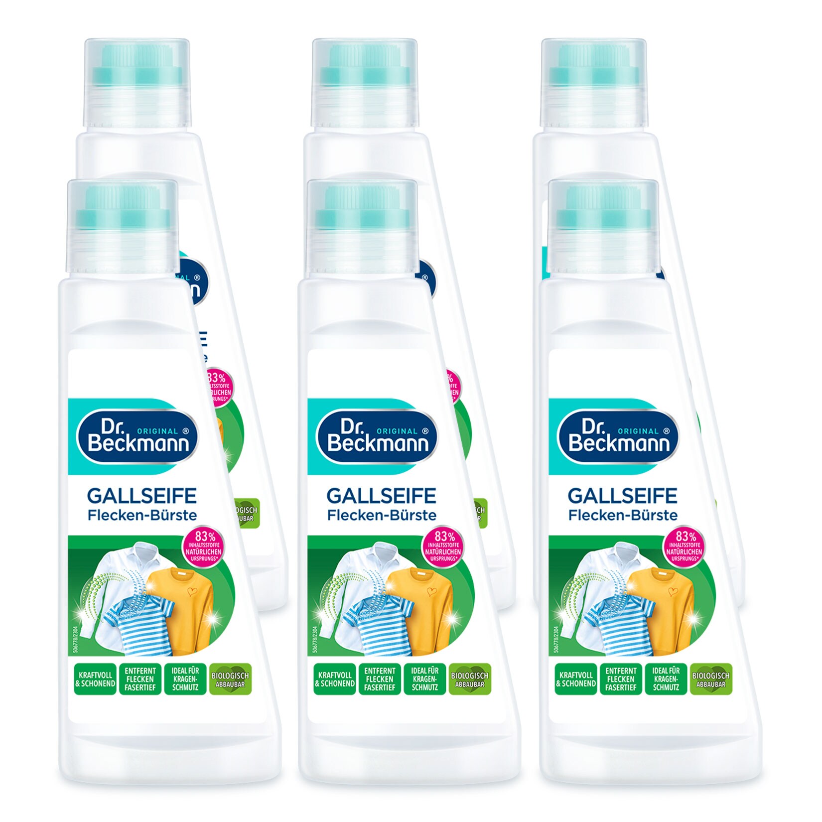 Dr. Beckmann Gallseife Flecken-B&uuml;rste 250 ml, 6er Pack - Bild 1