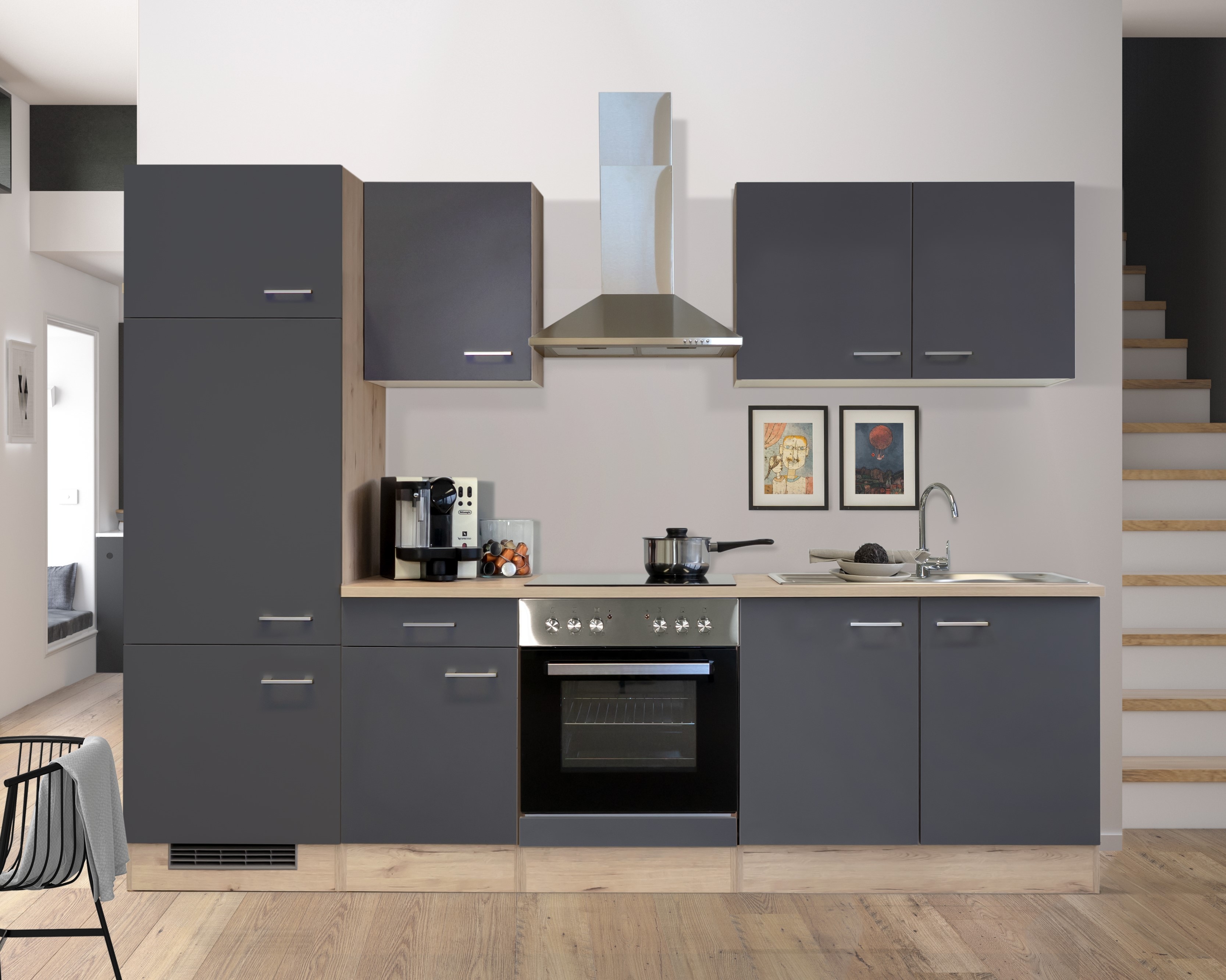 Flex- Well K&uuml;chenzeile "Stauraumwunder" 270cm -G-270-2207-036 -versch. Farben - Morena - Bild 1