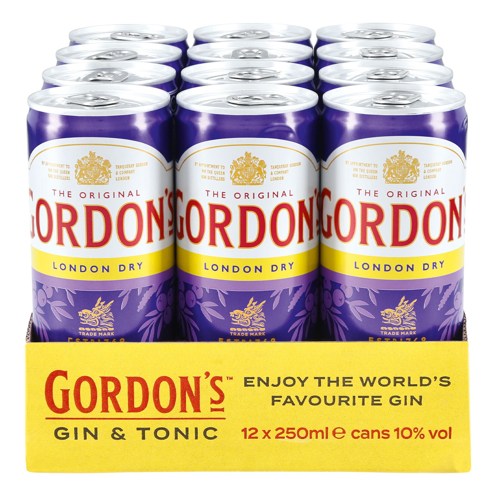 Gordons Gin Tonic 10,0 % vol 0,25 Liter Dose, 12er Pack - Bild 1