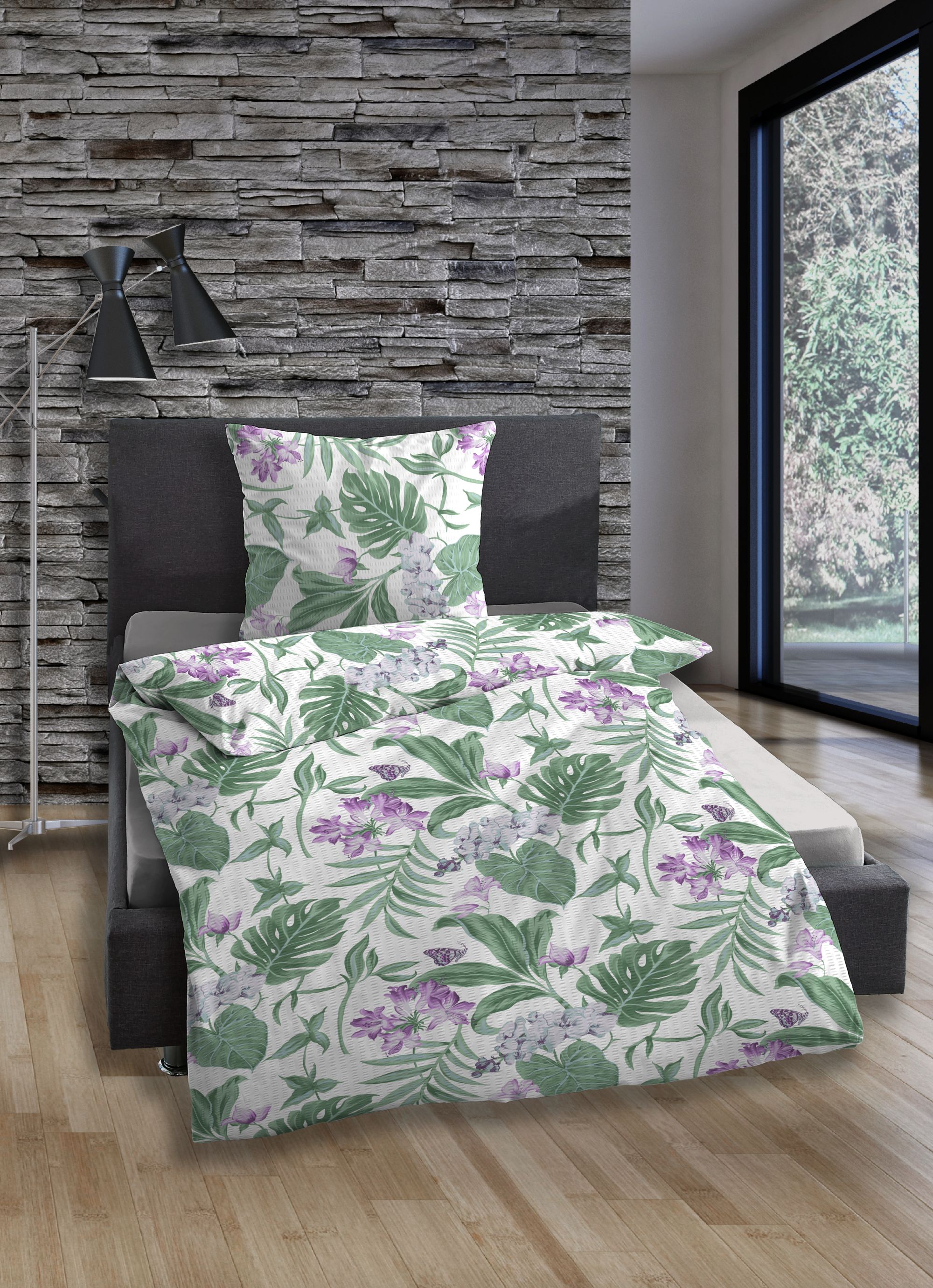 Dekor Bettw&auml;sche 155x220cm -versch. Ausf&uuml;hrungen - Dschungel - Bild 1