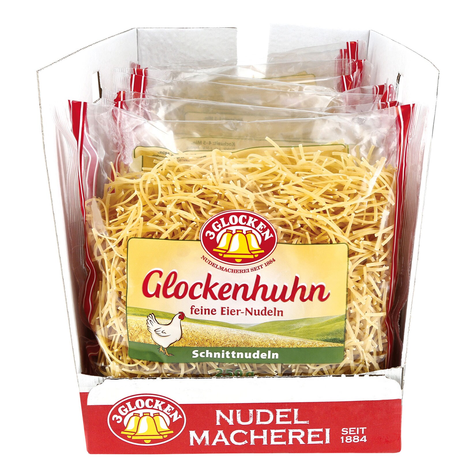 3 Glocken Glockenhuhn Schnittnudeln 250 g, 12er Pack - Bild 1