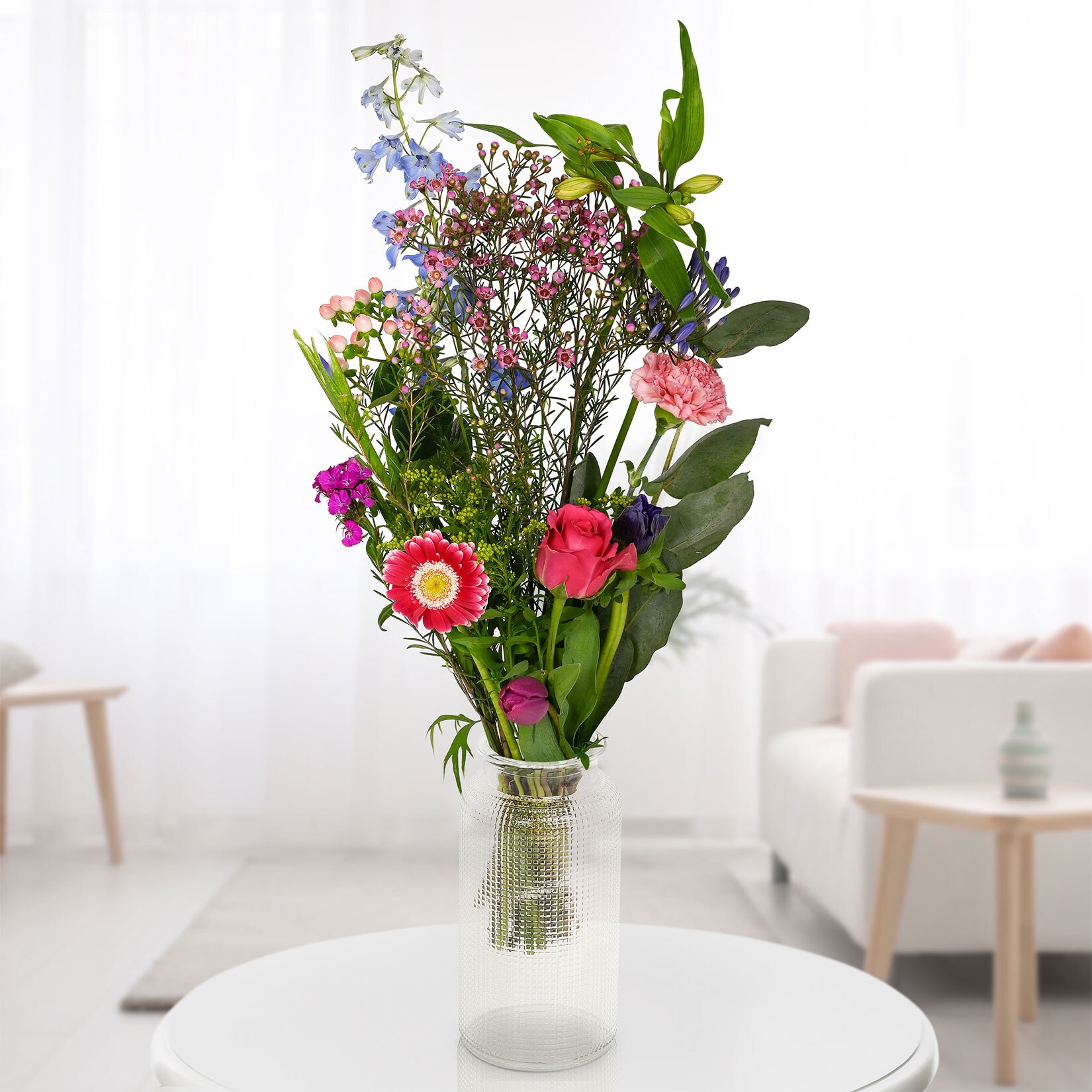 Blumenstrau&szlig; Feldstrau&szlig; mit Vase, verschiedene Gr&ouml;&szlig;en - Bild 1