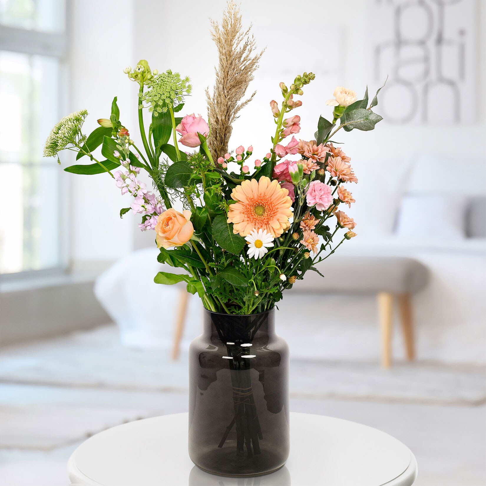 Blumenstrau&szlig; Feldstrau&szlig; mit Vase, verschiedene Gr&ouml;&szlig;en - Bild 1