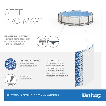 Bestway® Steel Pro Ø rund MAX™ Netto cm kaufen 122 Frame online x Pool mit , Komplett-Set 488 Filterpumpe bei lichtgrau