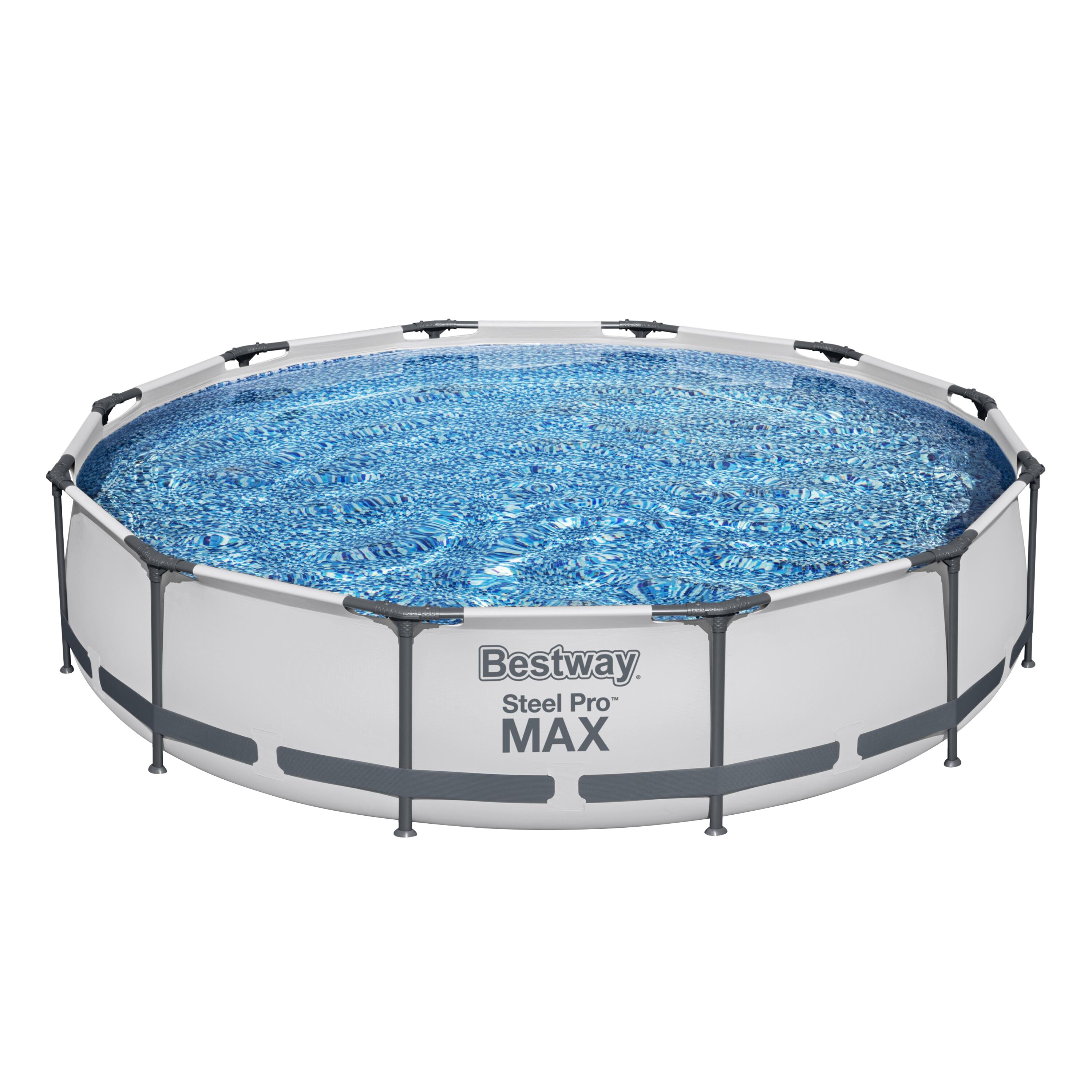 Bestway&reg; Steel Pro MAX&trade; Frame Pool Set mit Filterpumpe &Oslash; 366 x 76 cm, lichtgrau, rund - Bild 1