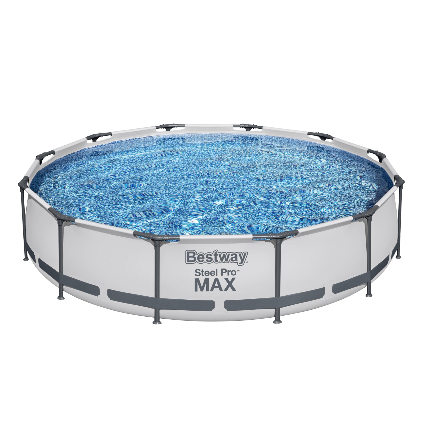 Bestway® Steel Pro MAX™ Frame Pool Set mit Filterpumpe Ø 366 x 76 cm, lichtgrau, rund | 06942138981896