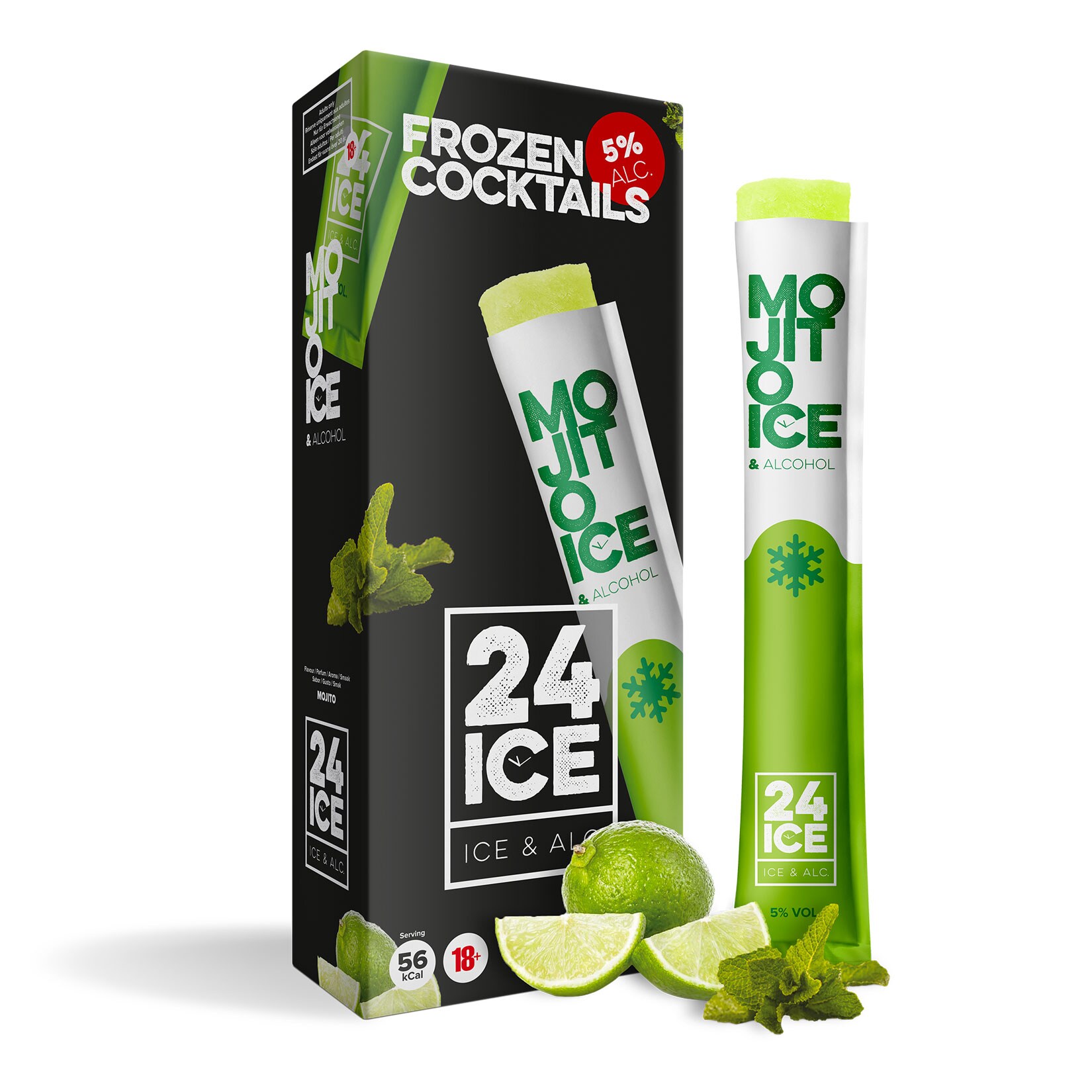 24ICE Mojito Cocktail Wassereis 5,0 % vol 5 x 65 ml