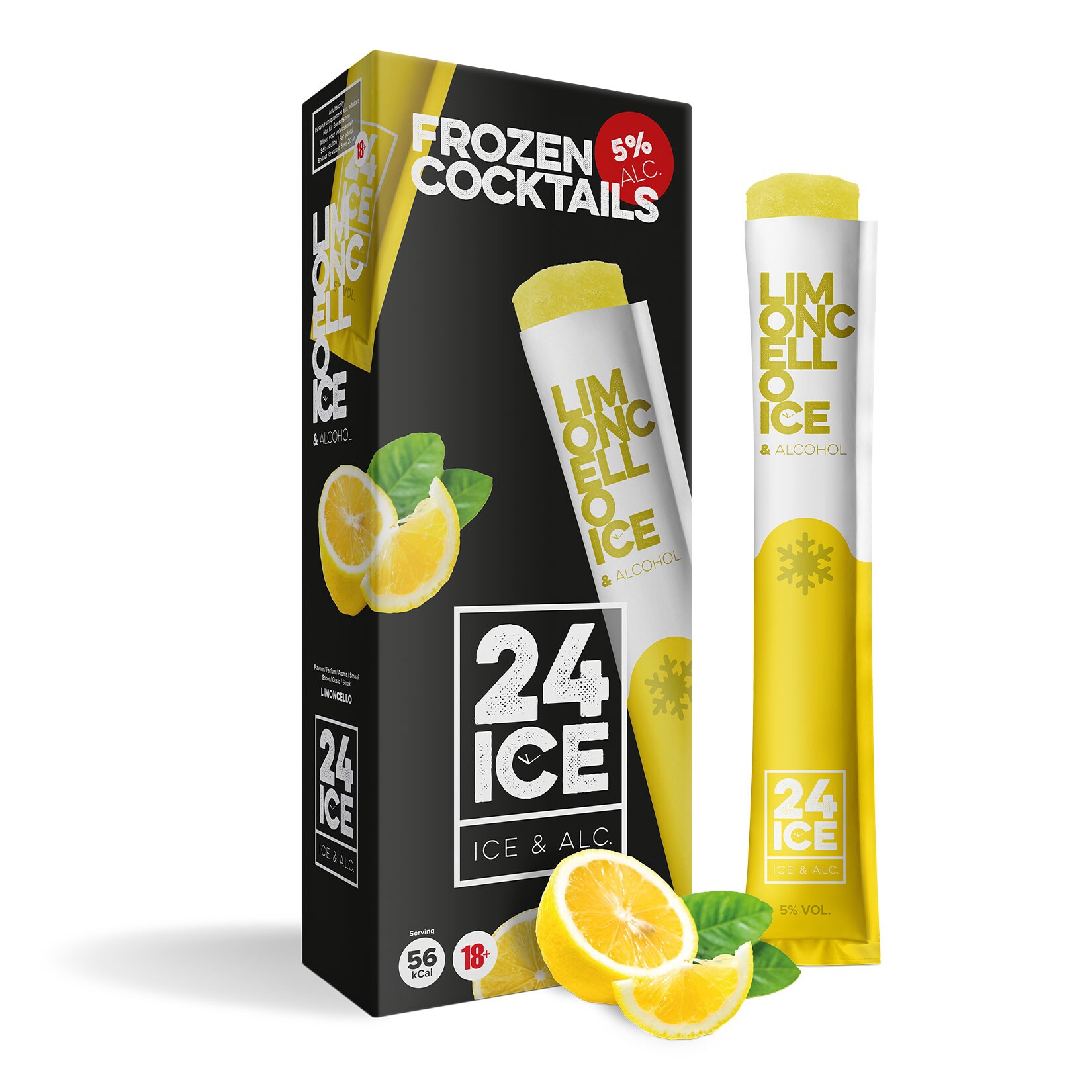 24ICE Limoncello Cocktail Wassereis 5,0 % vol 5 x 65 ml