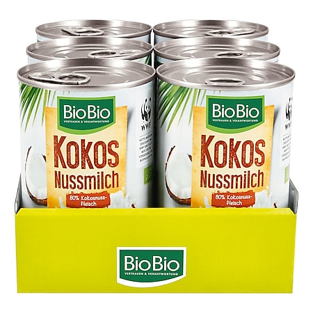BioBio Kokosnussmilch 400 ml, 6er Pack - Bild 1
