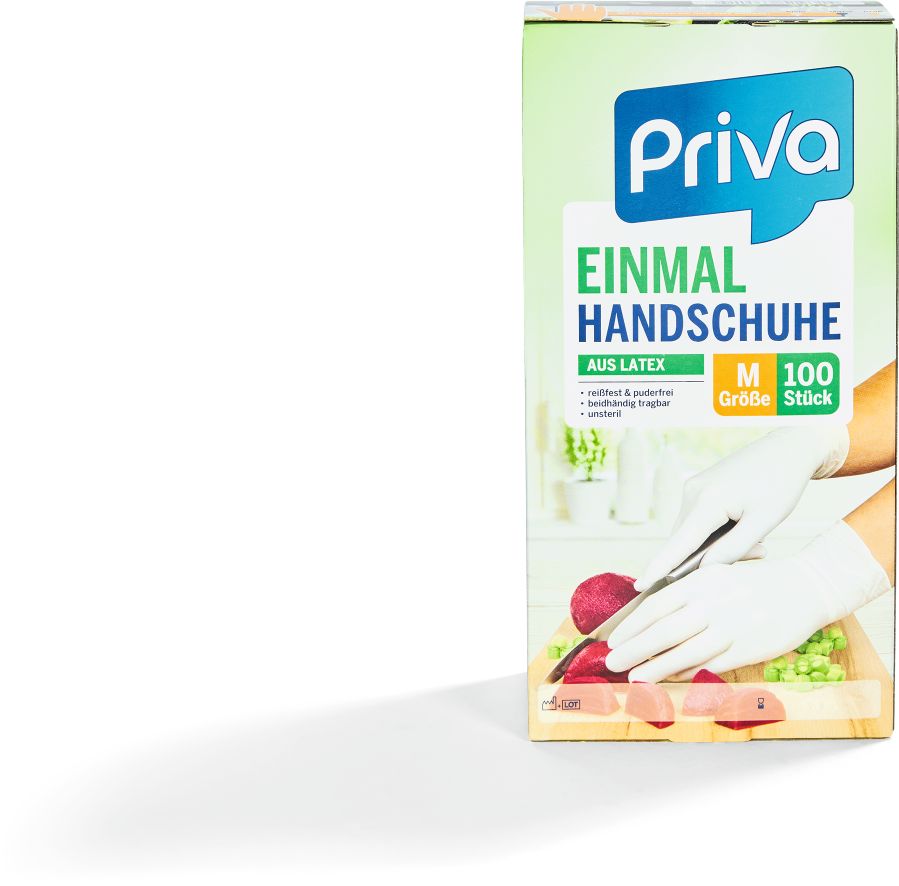 Priva Latex Einmalhandschuhe 200er Gr. M - Bild 1