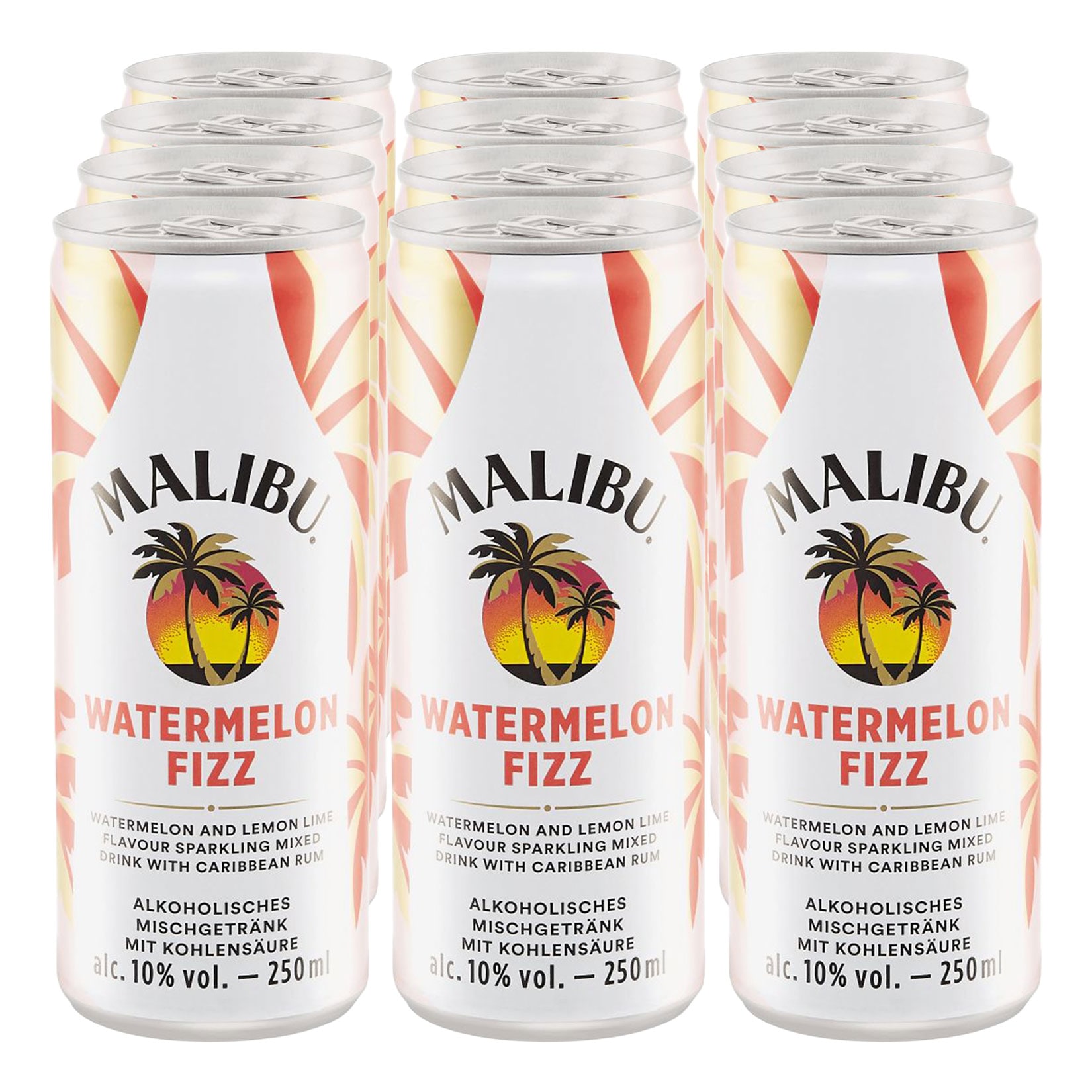 Malibu Watermelon Fizz 10,0 % vol 0,25 Liter, 12er Pack - Bild 1