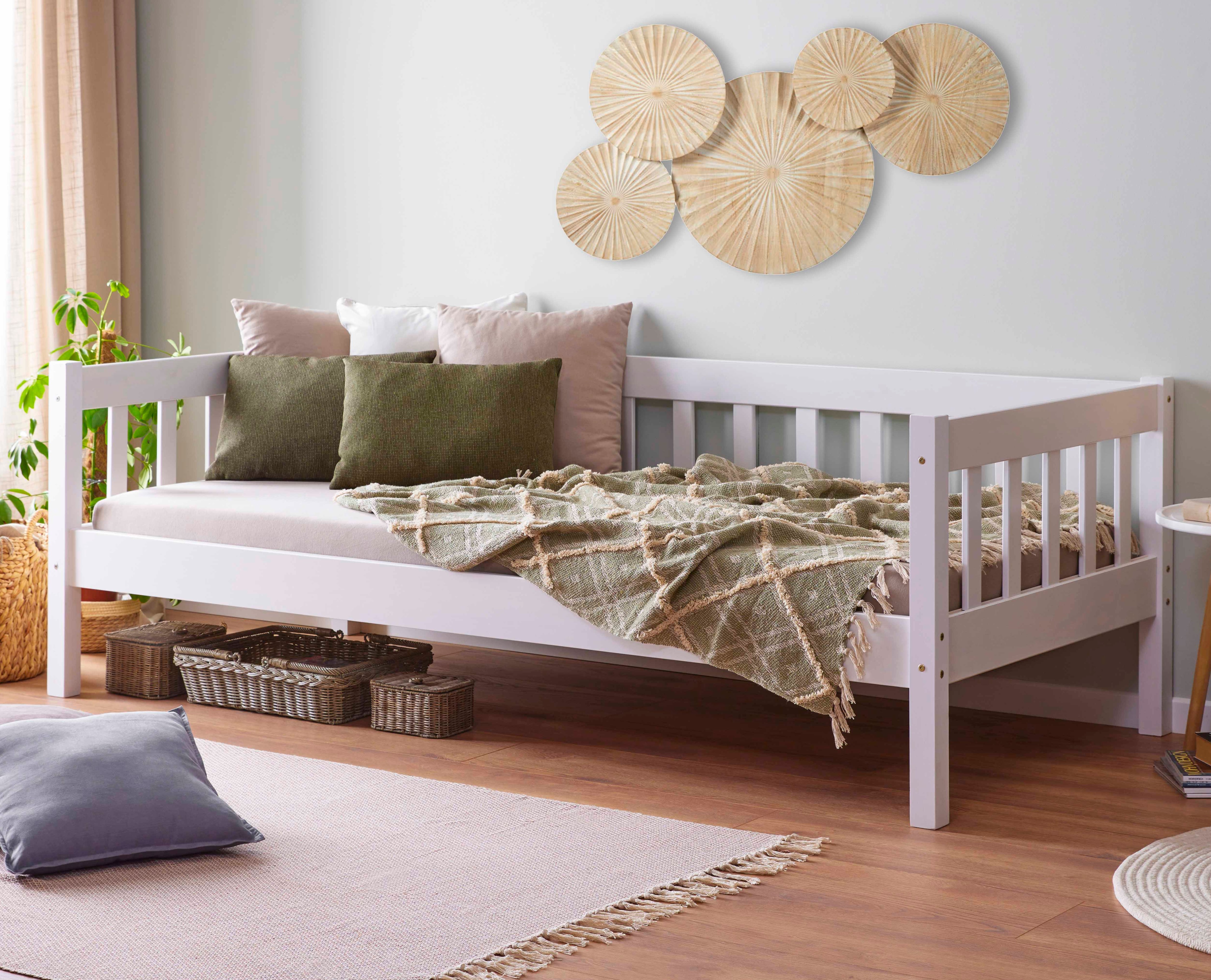 Inter Link Tagesbett Sintro 90x200 cm inkl. Lattenrost - Weiss - Bild 1