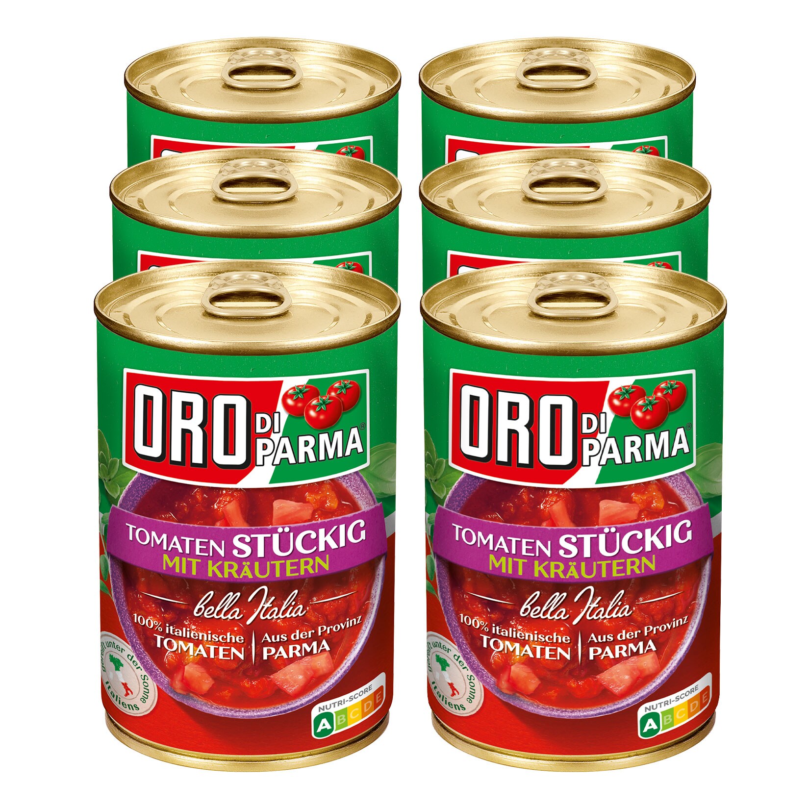 Oro di Parma Tomaten st&uuml;ckig mit Kr&auml;utern 400 g, 6er Pack - Bild 1