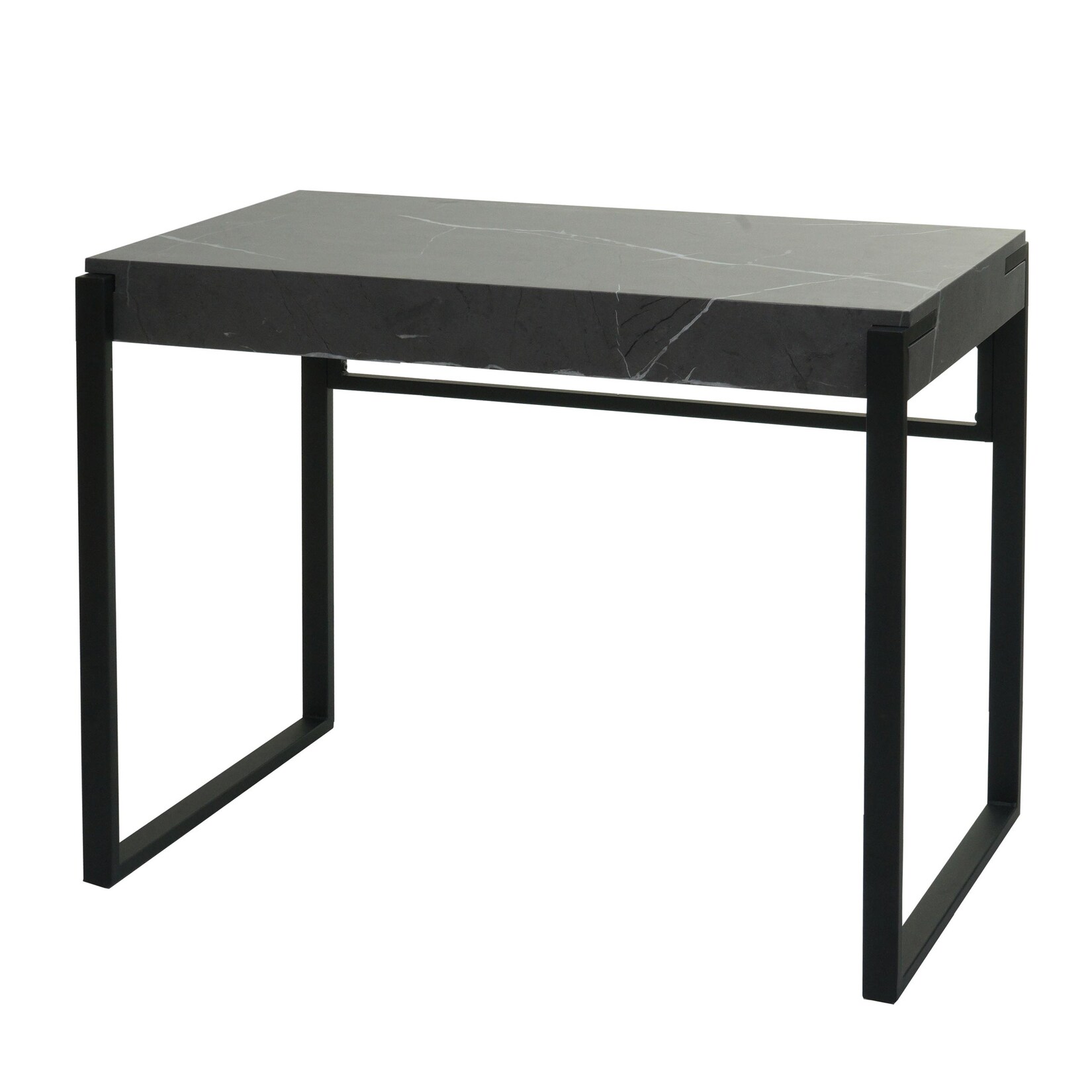 Konsolentisch MCW-L53, Telefontisch Arbeitstisch Beistelltisch Ablagetisch, Metall 80x100x54cm ~ Marmor-Optik grau