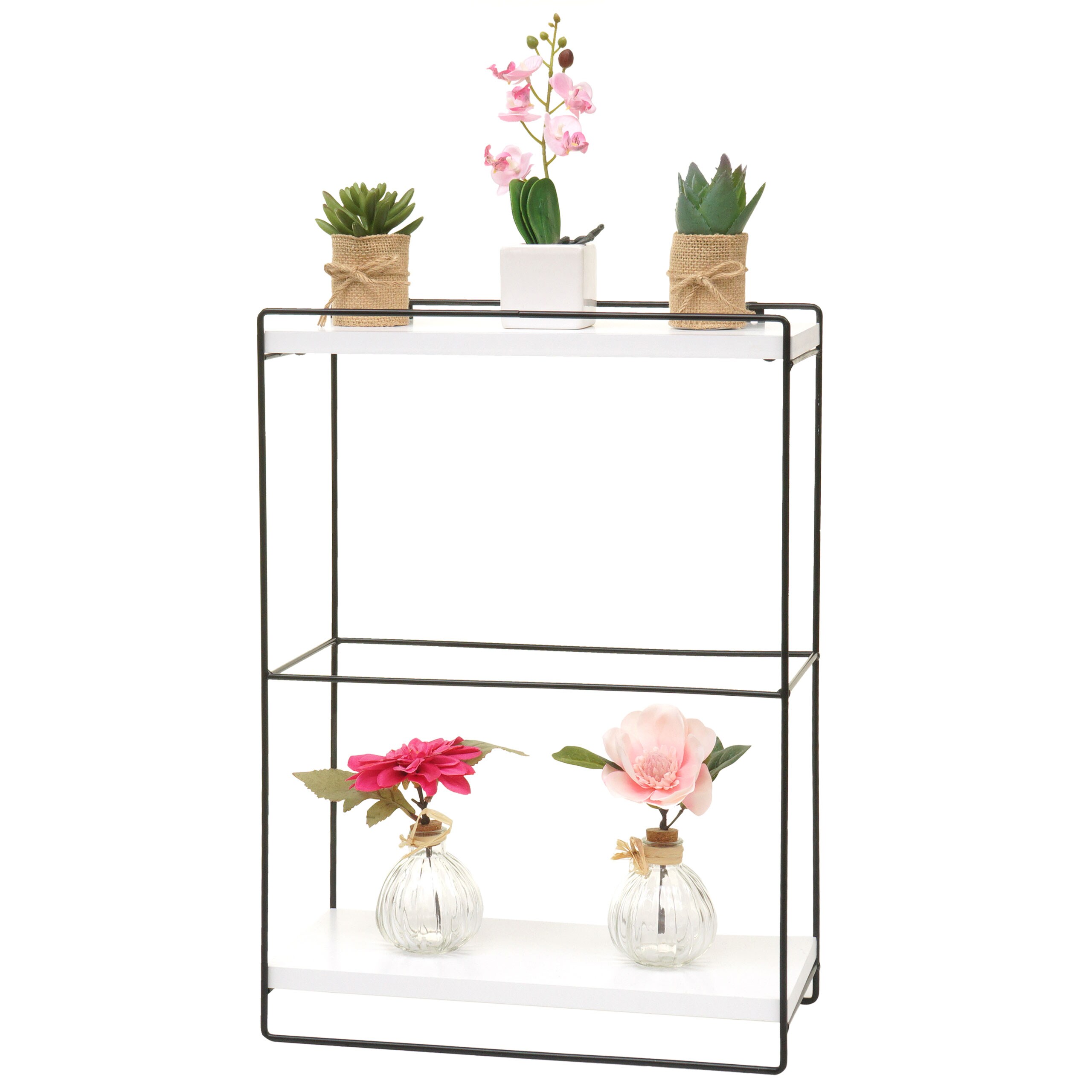 Wandregal MCW-K77, H&auml;ngeregal Regal K&uuml;chenregal, Massiv-Holz Metall Industrial 2 Regalb&ouml;den 50x35x17cm ~ wei&szlig; - Bild 1