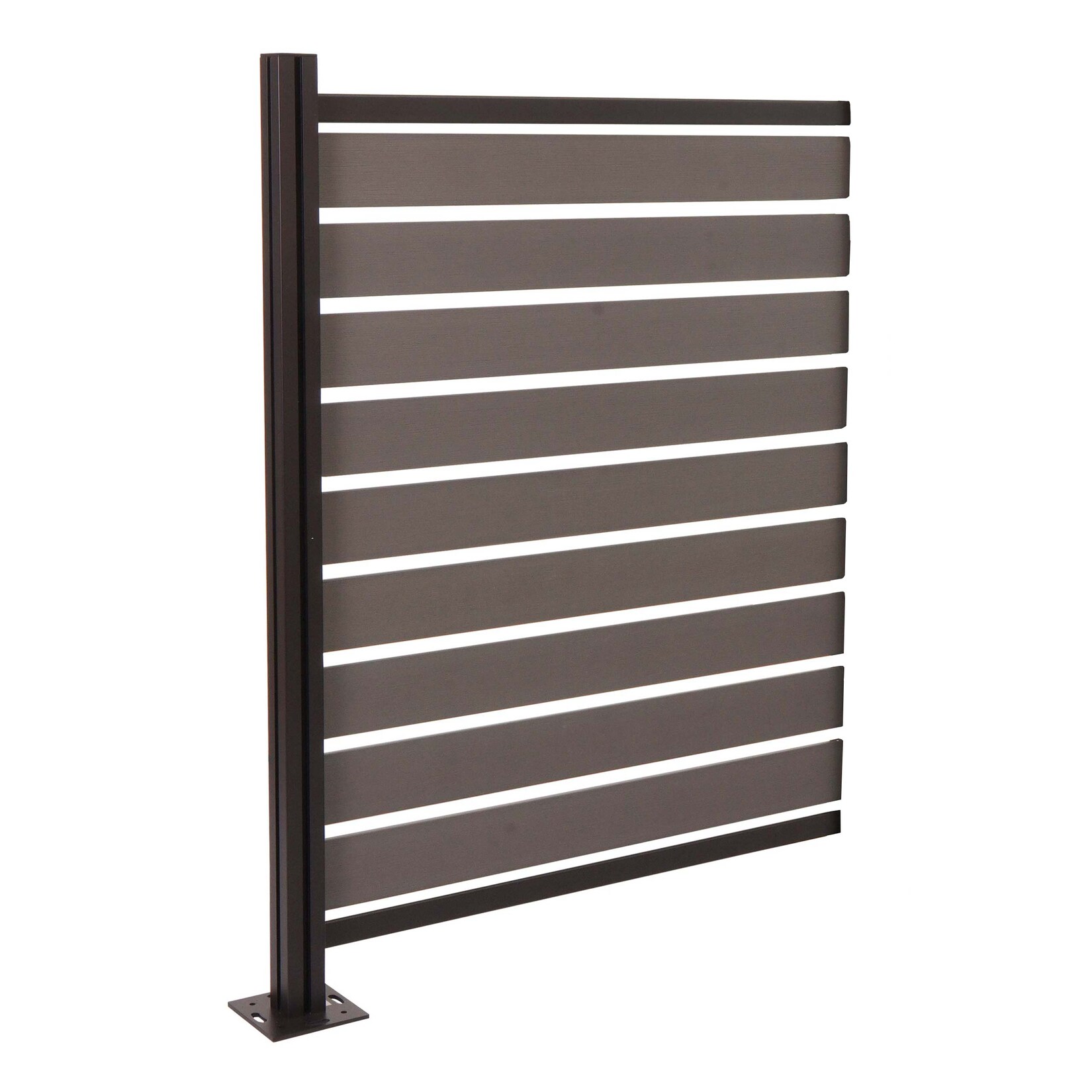 Alu Mülltonnen-Zaun MCW-K57, Erweiterungselement Mülltonnenverkleidung, Holzoptik erweiterbar 130x100x6cm ~ grau | 04057651575964
