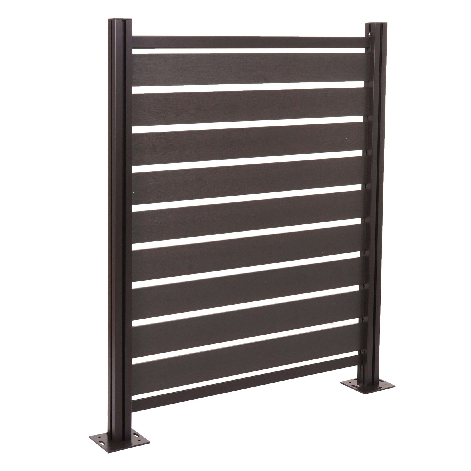 Alu Mülltonnen-Zaun MCW-K57, Basiselement Mülltonnenverkleidung, Holzoptik erweiterbar 130x110x6cm ~ anthrazit