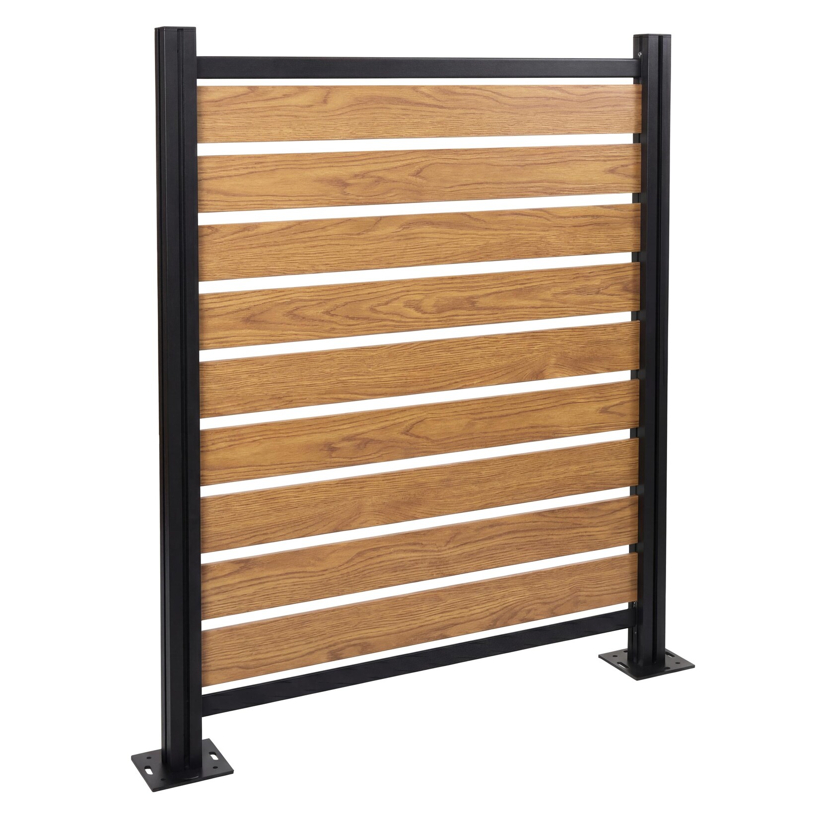 Alu Mülltonnen-Zaun MCW-K57, Basiselement Mülltonnenverkleidung, Holzoptik erweiterbar 130x110x6cm ~ hellbraun