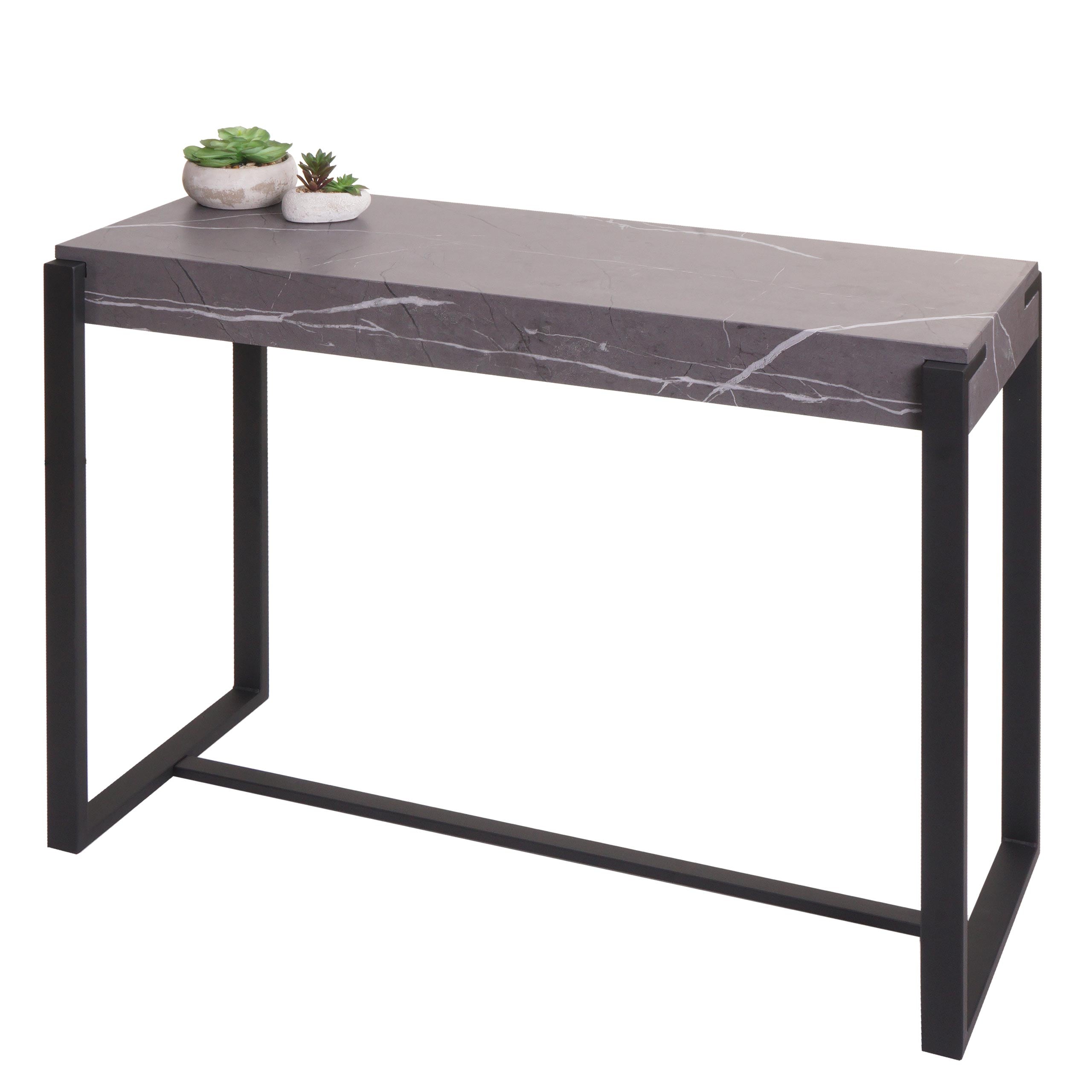 Konsolentisch MCW-L53, Telefontisch Arbeitstisch Beistelltisch Ablagetisch, Metall 81x100x40cm ~ Marmor-Optik grau - Bild 1