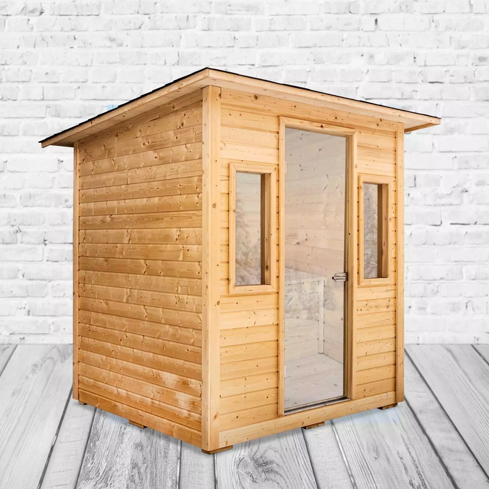 PureHaven Aussensauna 190x205x240 cm mit finnischem Saunaofen von Harvia inkl. kompletten Zubeh&ouml;r einfach montierbar energiesparend leichte Bedienung - Bild 1