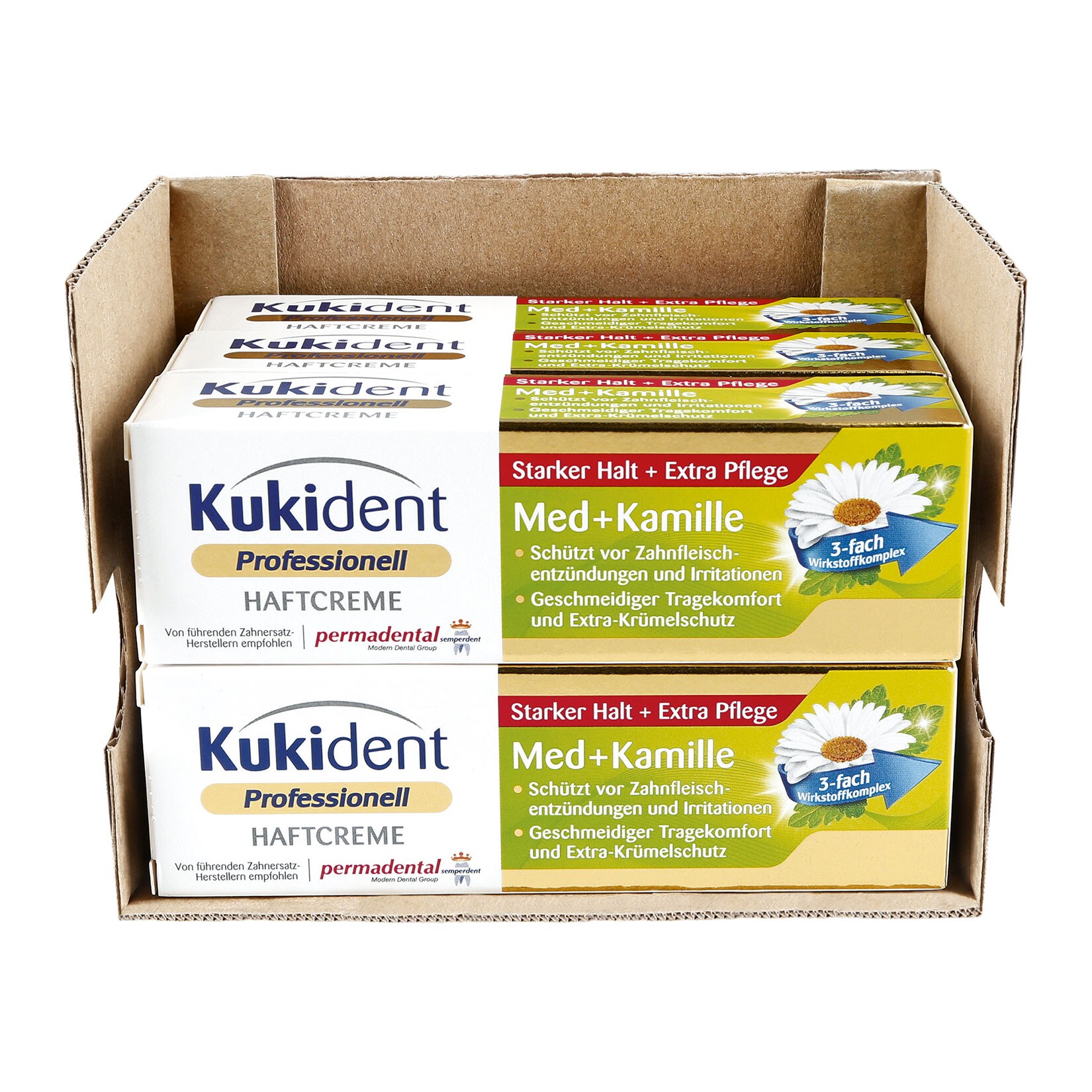 Kukident Haftcreme Med+Kamille 40 g, 6er Pack - Bild 1