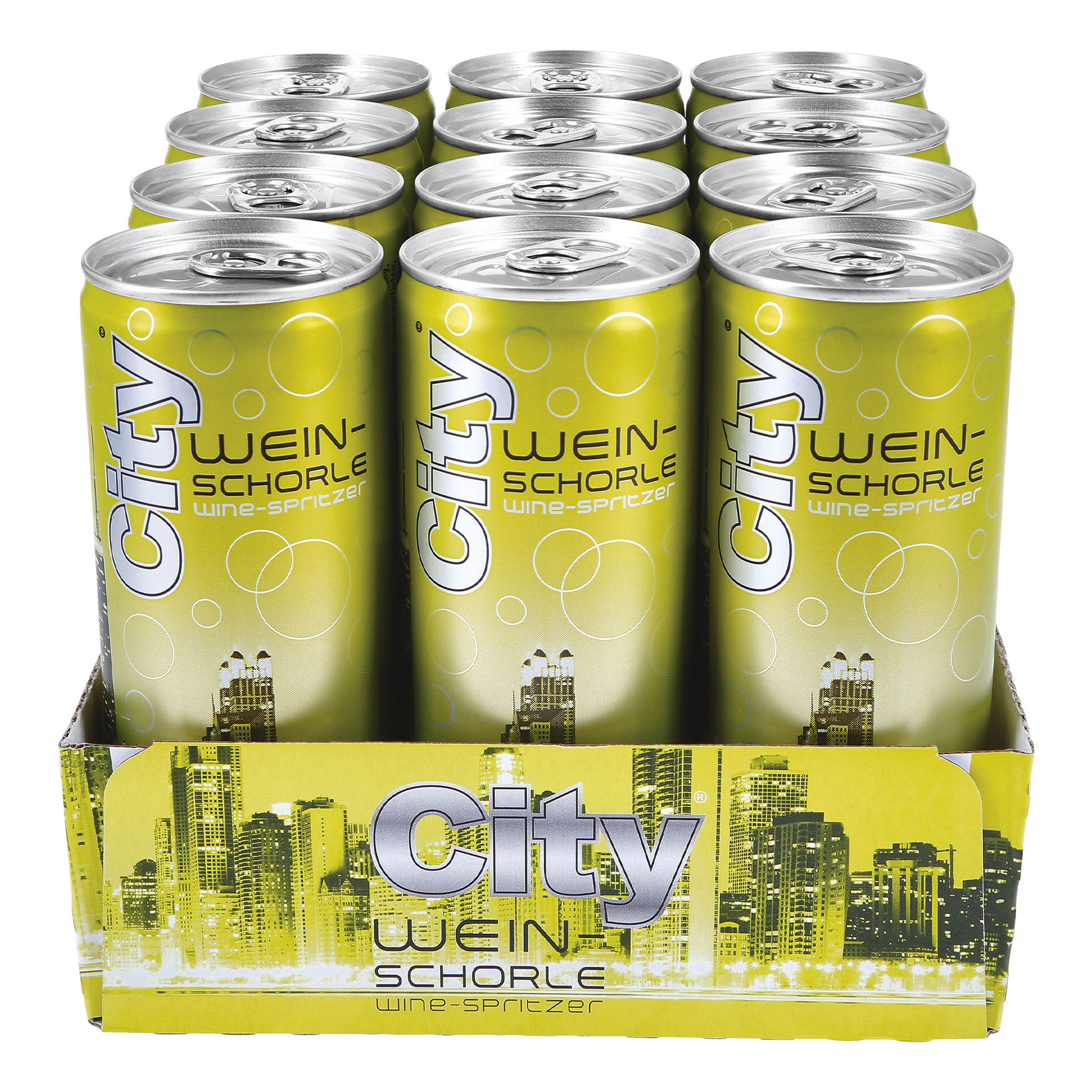 City Weinschorle Wei&szlig; 6,5 % vol 0,25 Liter Dose, 12er Pack - Bild 1