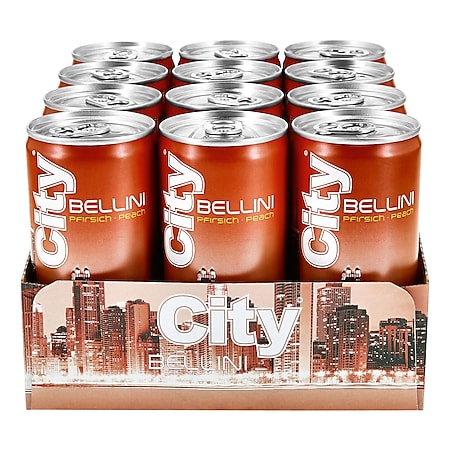 City Bellini Pfirsich 5,5 % vol 0,20 Liter Dose, 12er Pack - Bild 1