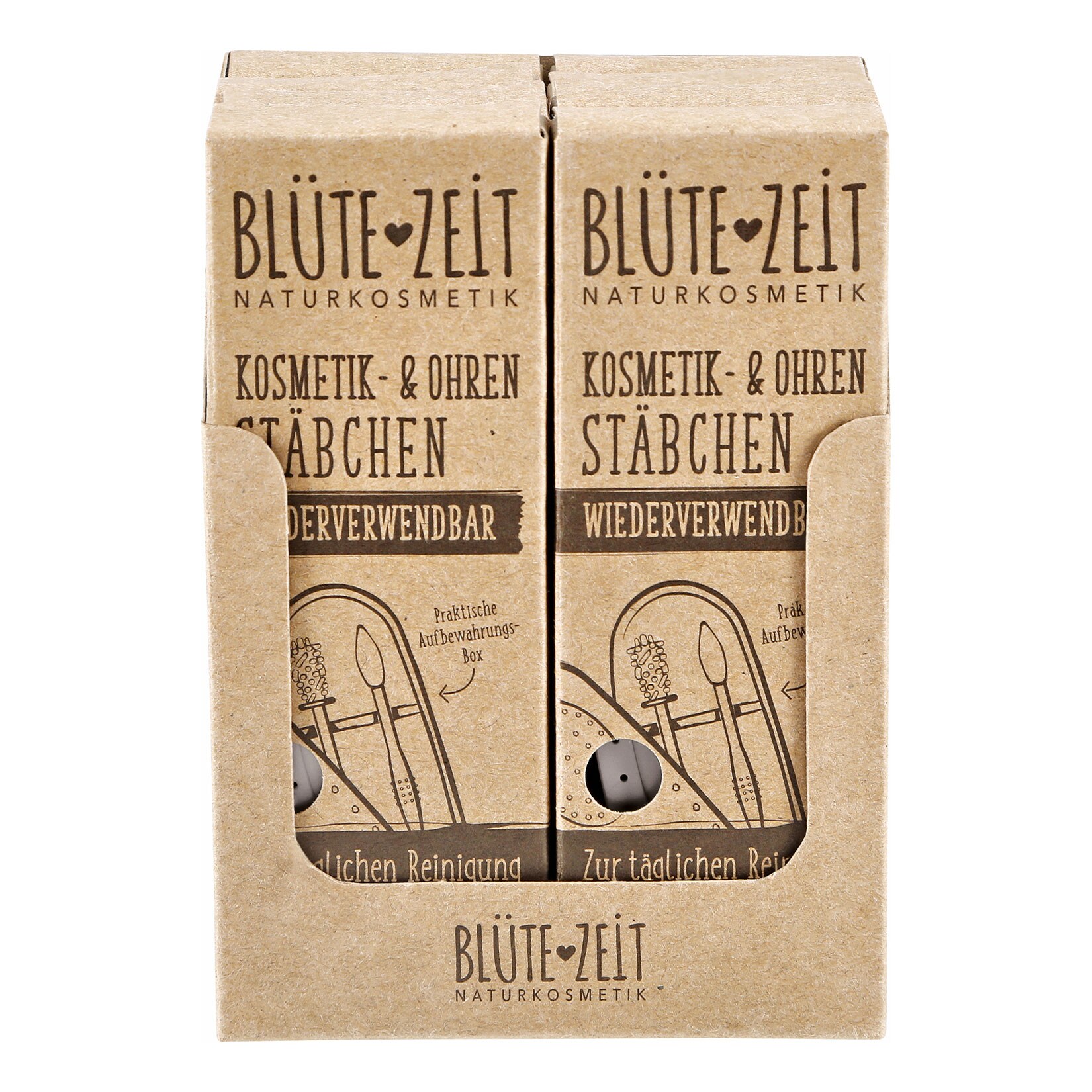 BL&Uuml;TE-ZEIT Kosmetik- und Ohrst&auml;bchen + Aufbewahrungsbox, 8er Pack - Bild 1