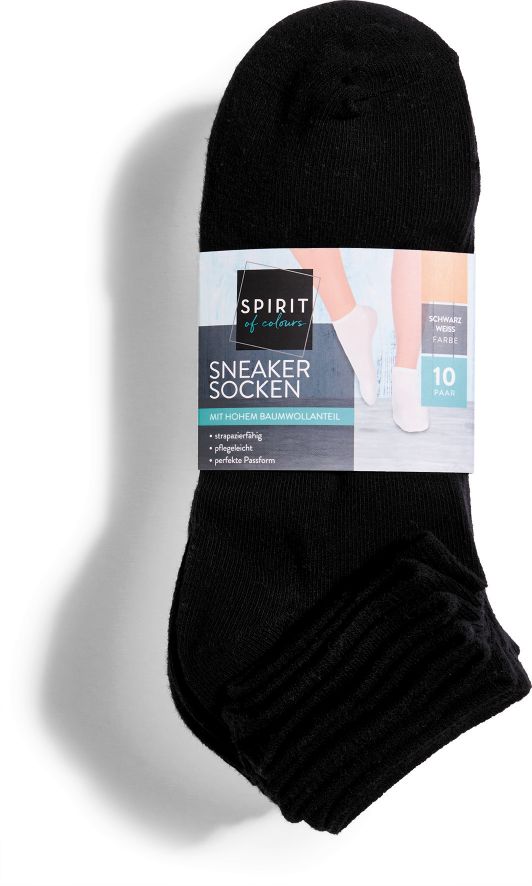 Spirit of Colours Sneakersocken 10er Pack Schwarz 35-38 - Bild 1
