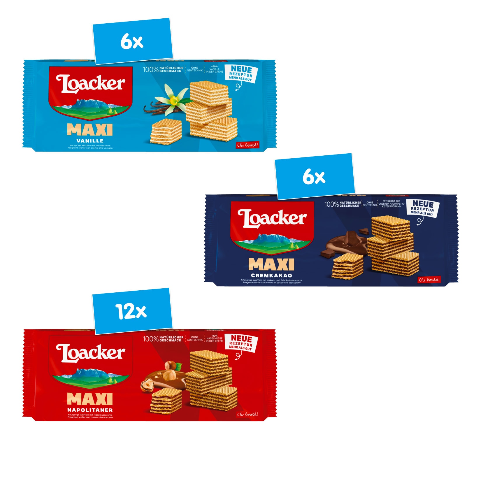Loacker Maxi Waffeln 200 g, verschiedene Sorten, 24er Pack - Bild 1