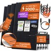 Solarway® Balkonkraftwerk 2000W komplett Steckdose - neuester 2000W Wechselrichter - Solaranlage Komplettset - 500W bifaziale Solarmodule & Envertech & Zubehör