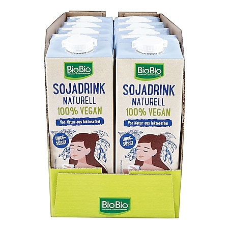 BioBio Sojadrink Naturell 1 Liter, 8er Pack - Bild 1