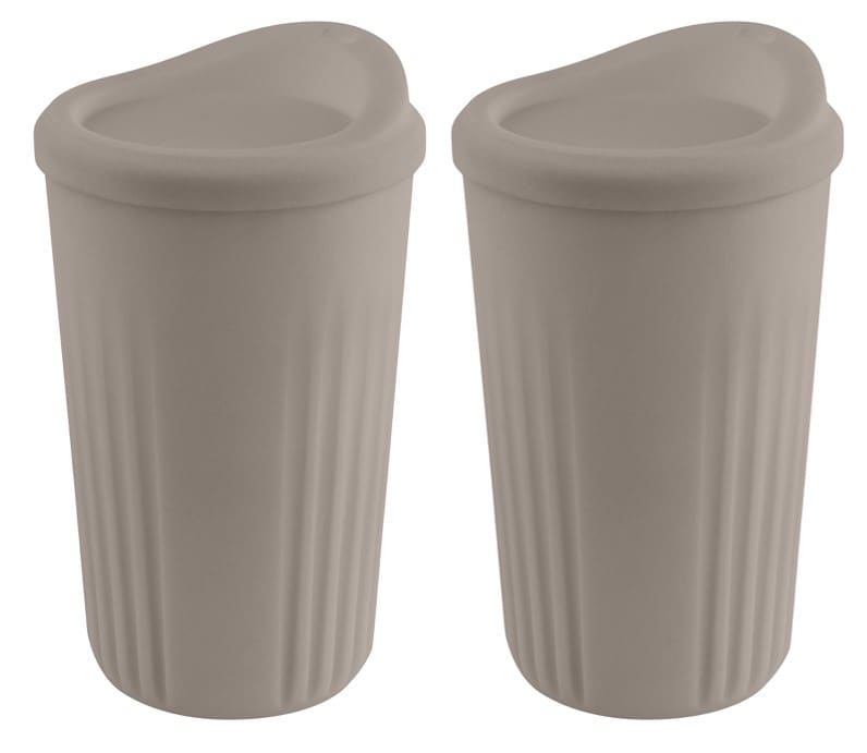 2-teiliges Mehrwegbecher Set -TO GO- in mokka, &Oslash; 8,5 cm, H: 13,5 cm, 400ml - Bild 1