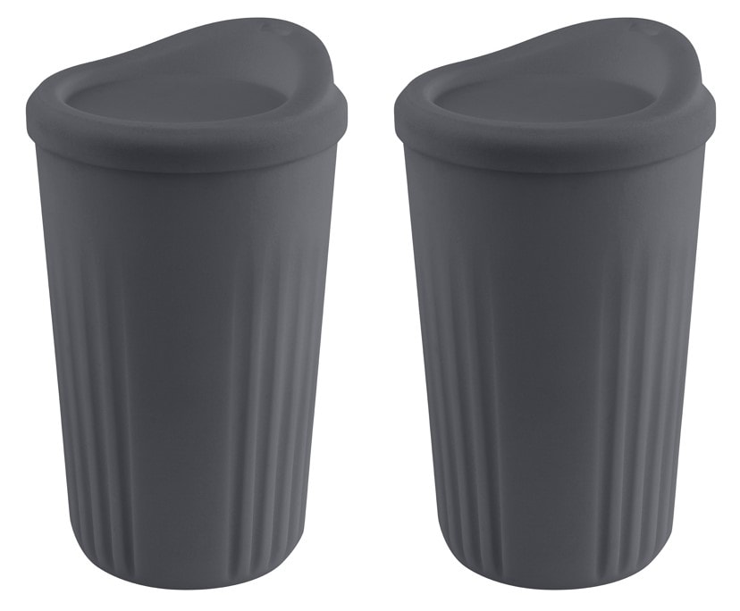 2-teiliges Mehrwegbecher Set -TO GO- in mokka, &Oslash; 8,5 cm, H: 13,5 cm, 400ml - Bild 1