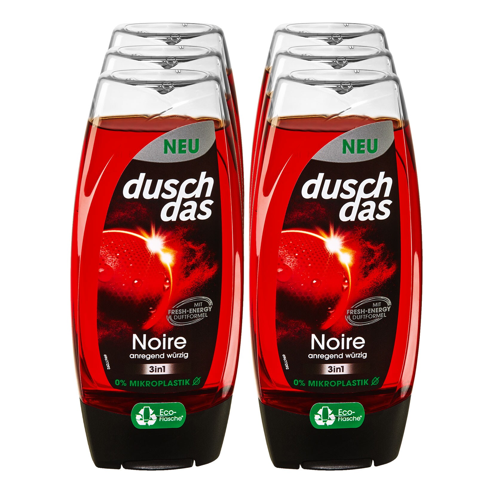 duschdas Duschgel Men Noire 3in1 225 ml, 6er Pack - Bild 1