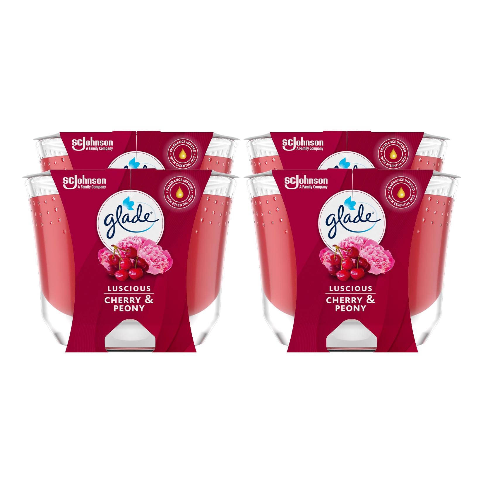 Glade Duftkerze Cherry & Peony 224 g, 4er Pack - Bild 1