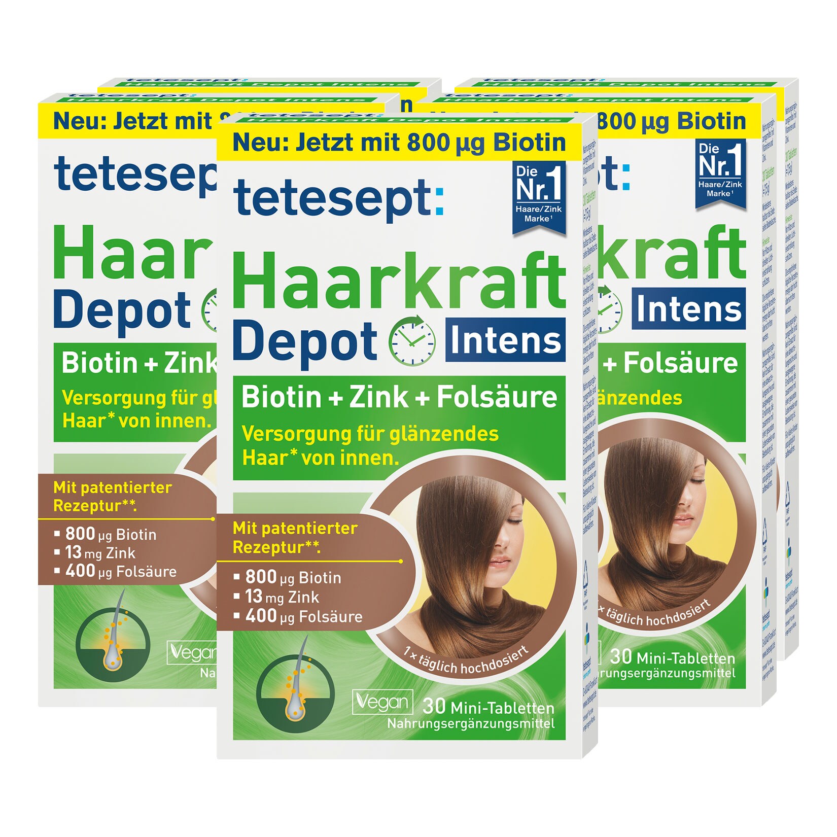 tetesept Haarkraft Intens Depot 30 St&uuml;ck 7,5 g, 5er Pack - Bild 1